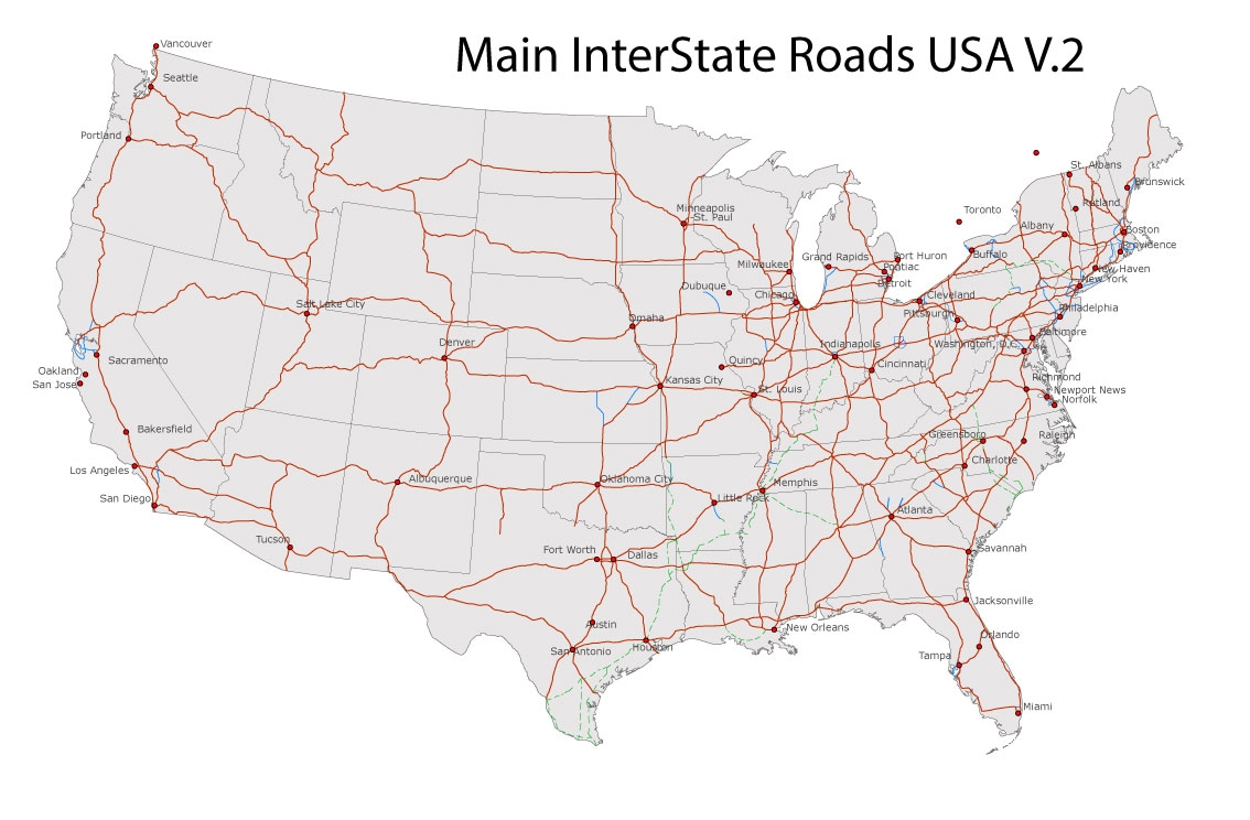 united states freeway map united states freeway map