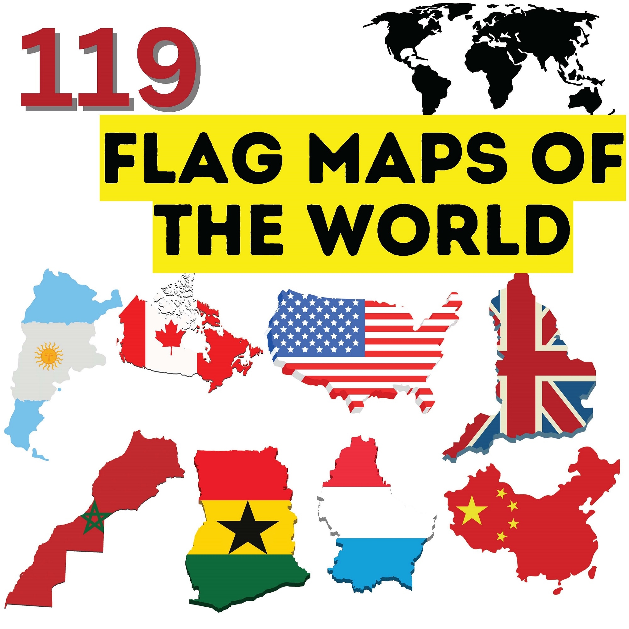 world map flag