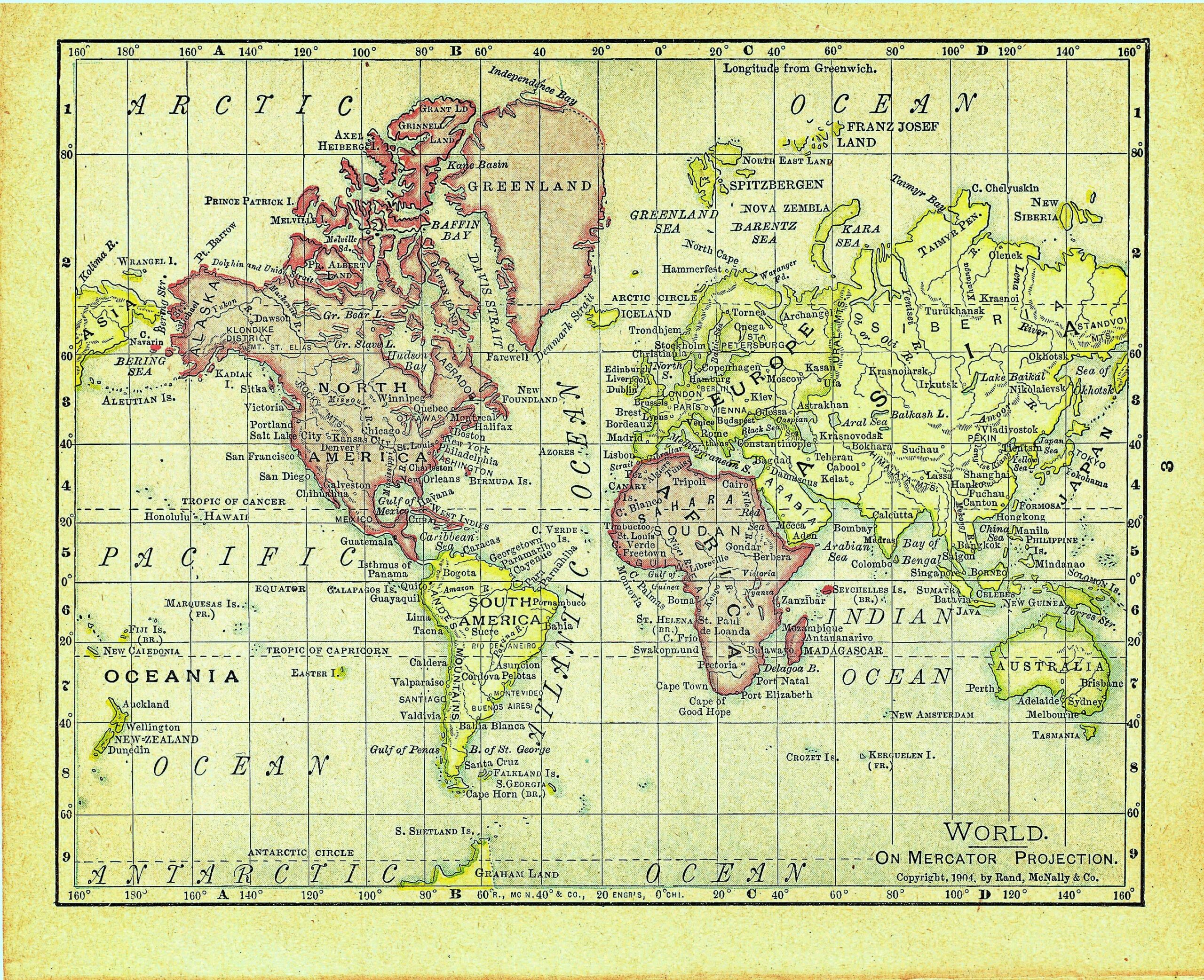 1910 Dollar Atlas Vintage Map Pages World Map On One Side EBay