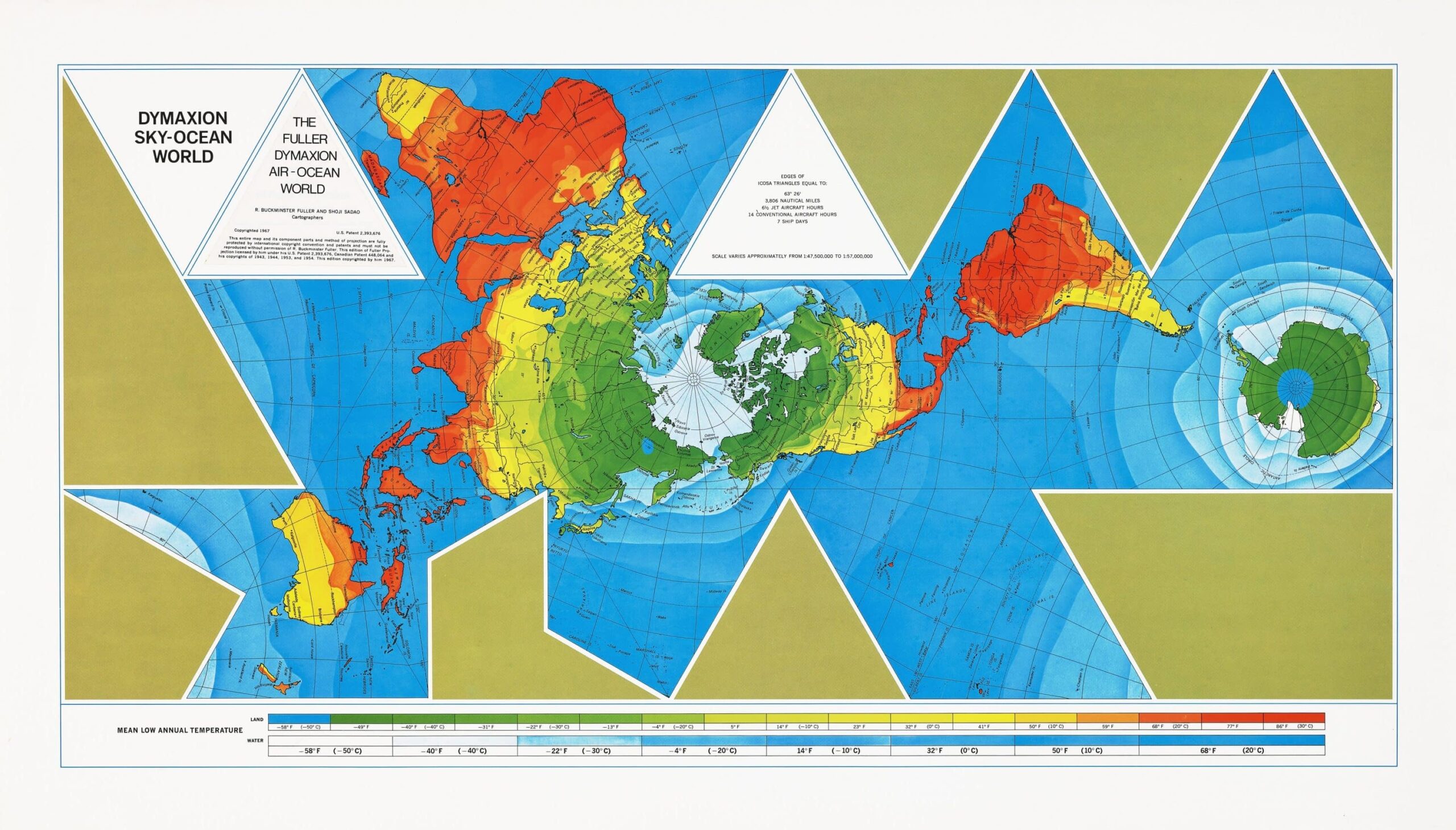 1967 Edition Of R Buckminster Fuller s Dymaxion Airocean World Map Rare Antique Maps 1967 Edition Of R Buckminster Fuller s Dymaxion Airocean World Map Rare Antique Maps