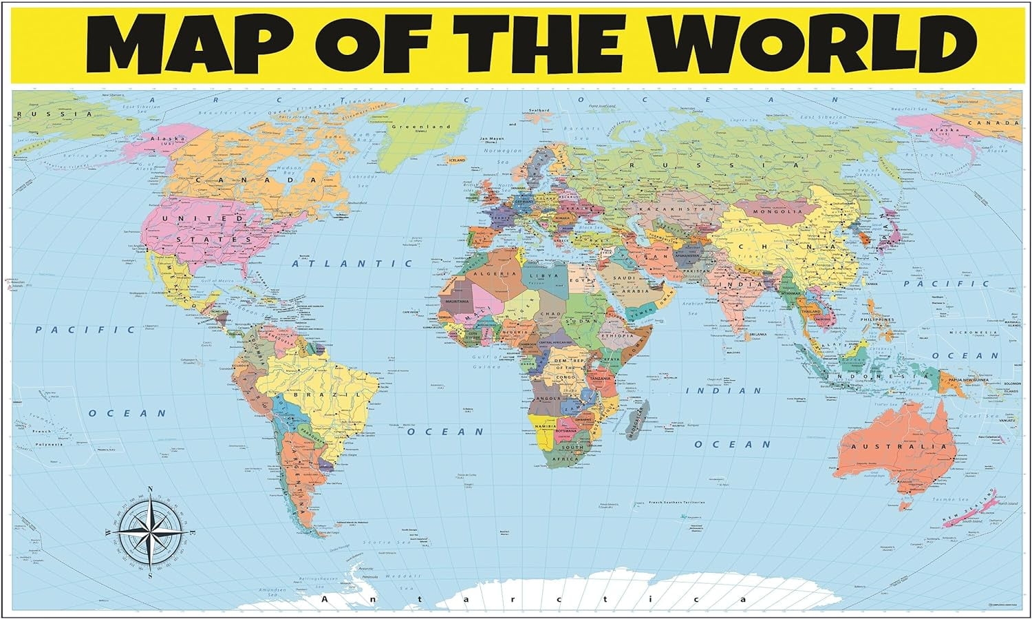 20x30 World Map Laminated Wall Map Poster Print Perfect For Classrooms And Homes Vivid Imagery With Bright Colors Walmart