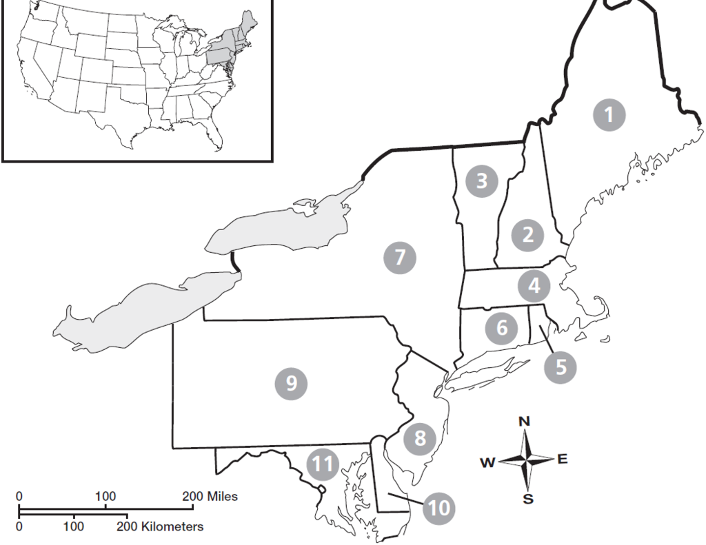 3rd SS Northeast Region Map 2 Diagram Quizlet