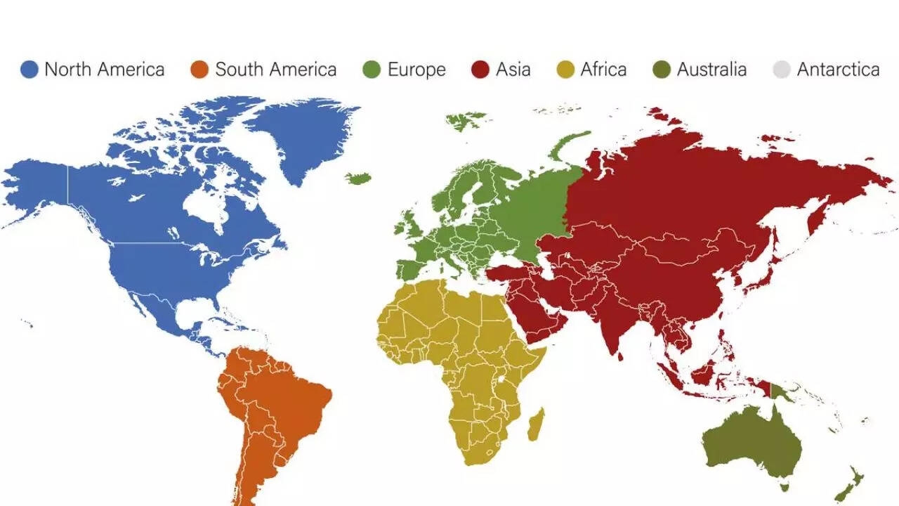 7 Continents In The World Ranked From Largest To Smallest On The Basis Of Size And Population World News The Times Of India