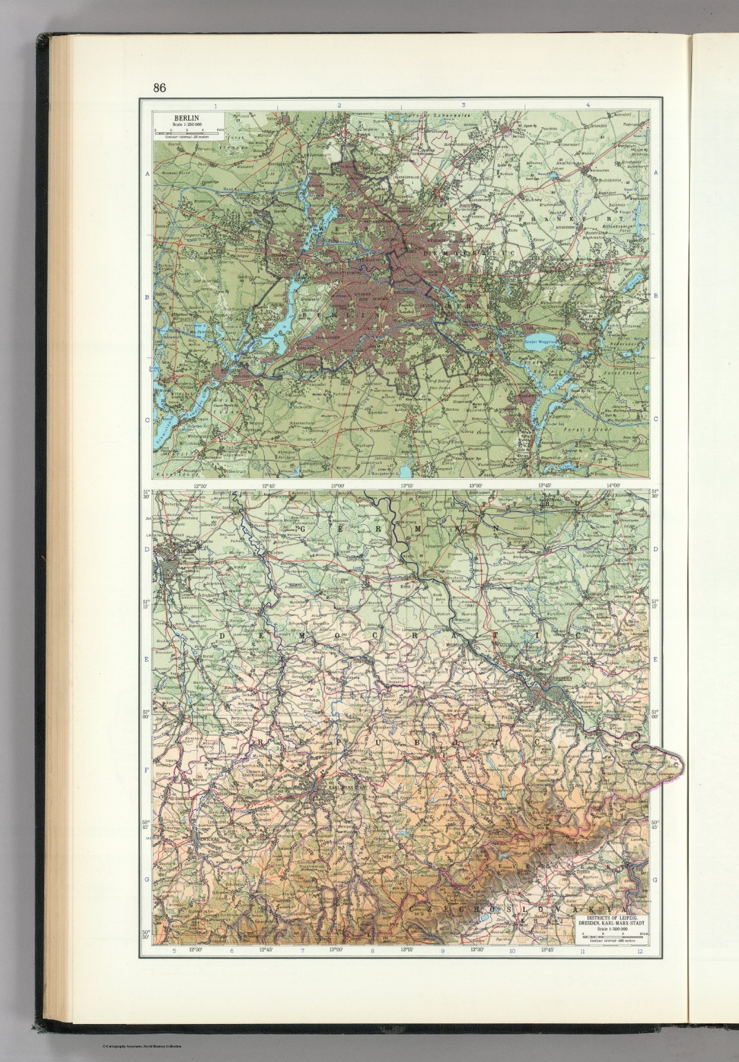 86 Berlin Districts Of Leipzig Dresden Karl Marx Stadt The World Atlas David Rumsey Historical Map Collection