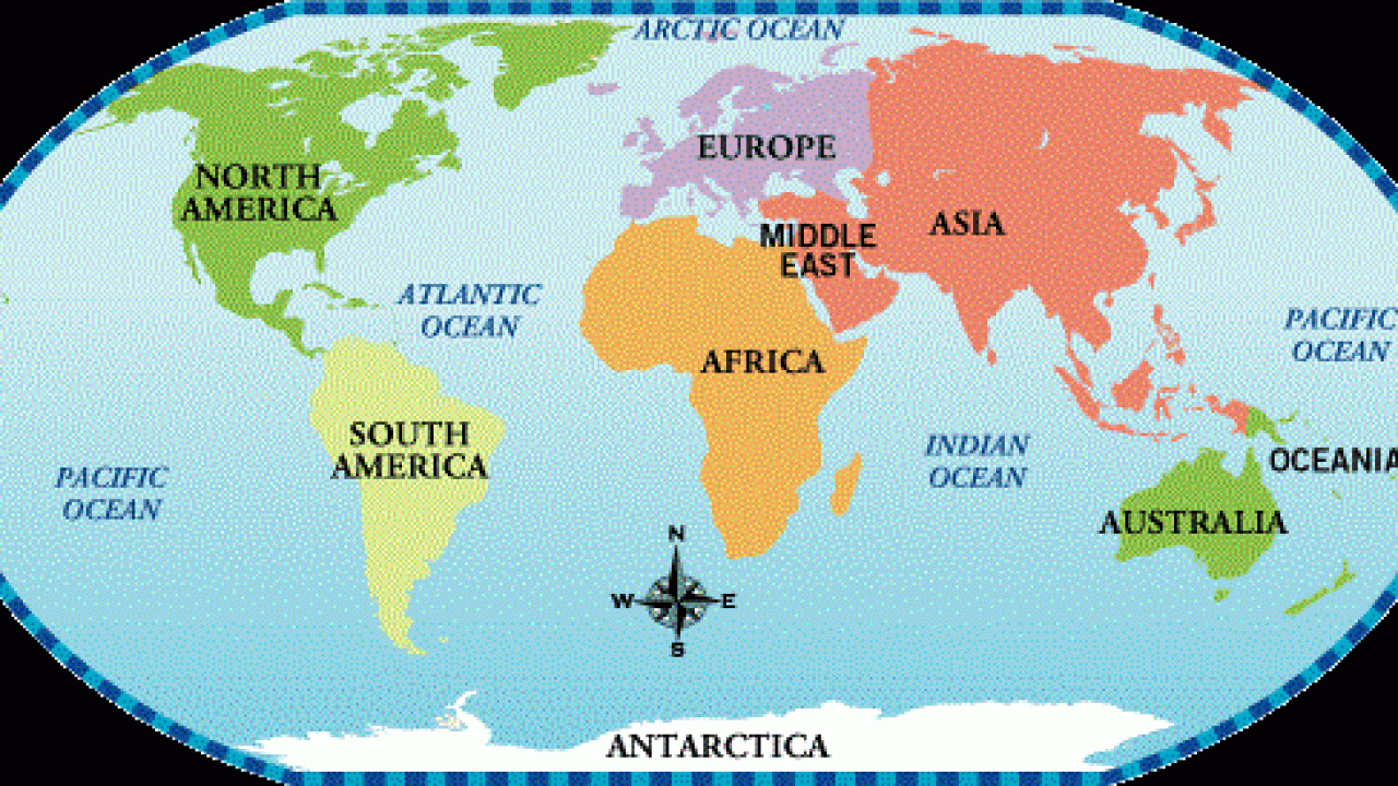 9 Continents World Maps Map Pictures
