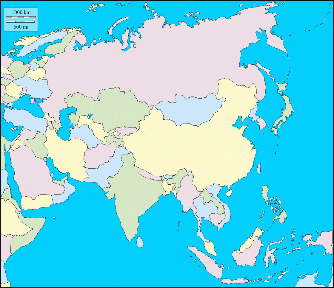 9 Free Detailed Printable Blank Map Of Asia Template In PDF 9 Free Detailed Printable Blank Map Of Asia Template In PDF