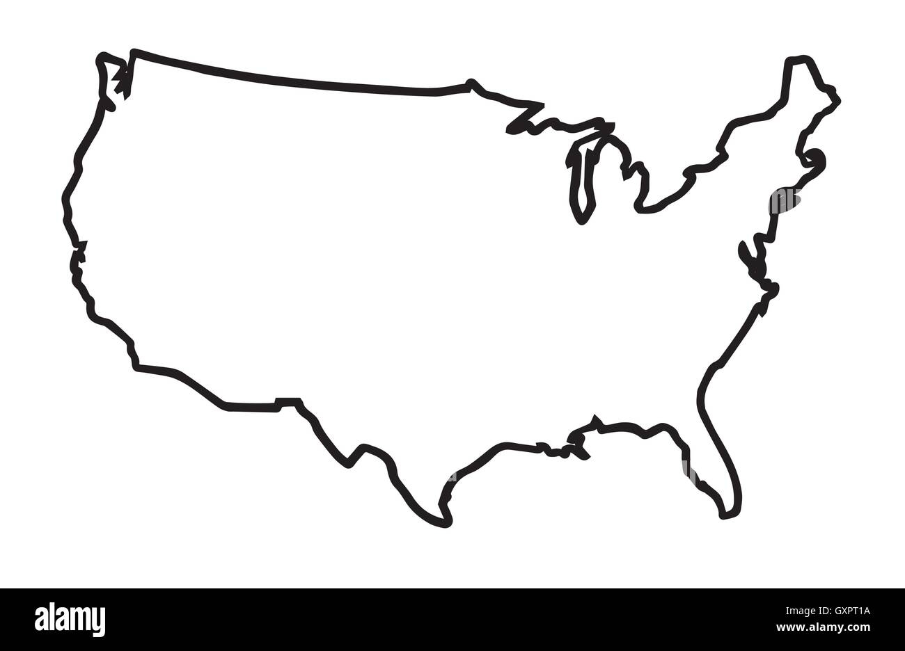 A Broader Outline Map Of The United States Of America Over A White Background Stock Vector Image Art Alamy