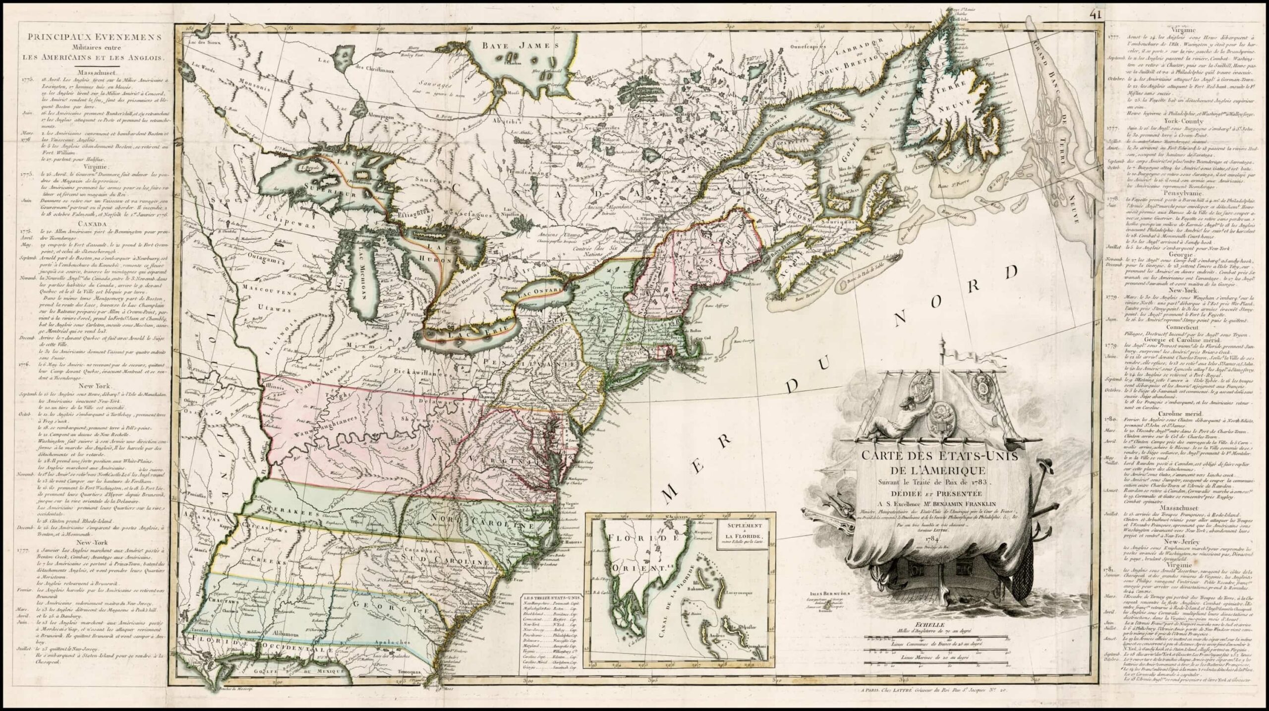 A Lovely Copy Of The First Map Of The Independent United States Rare Antique Maps