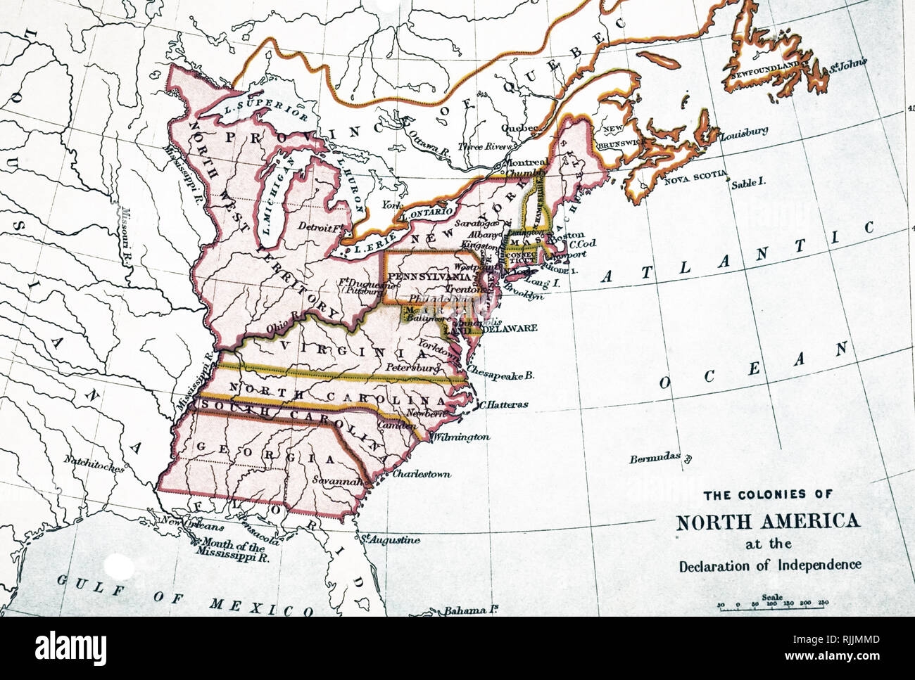 A Map Of The United States On The Eve Of Independence 3rd July 1776 Dated 18th Century Stock Photo Alamy