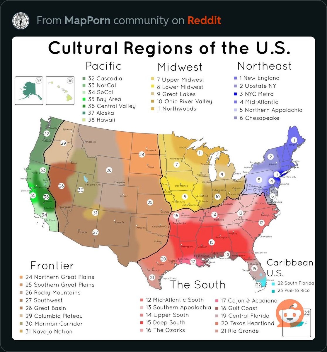 cultural map of united states