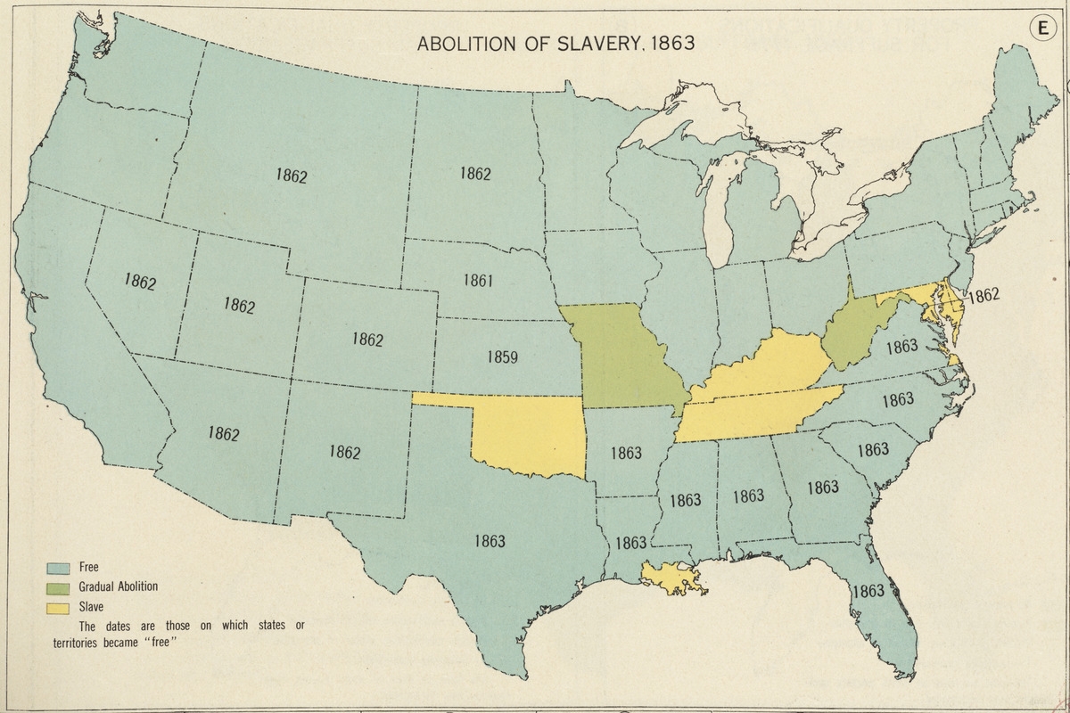 map of united states 1863