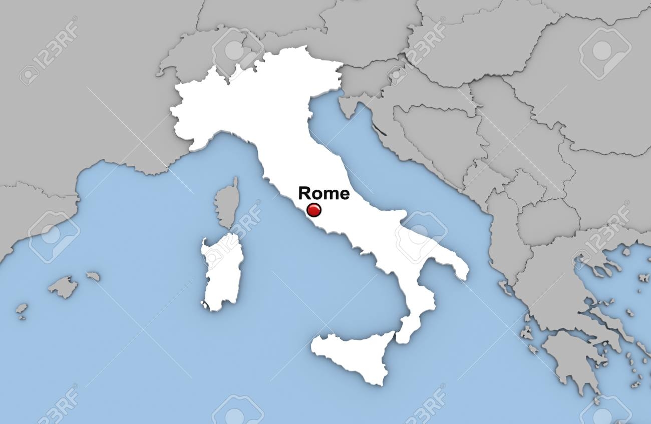 rome italy on a world map