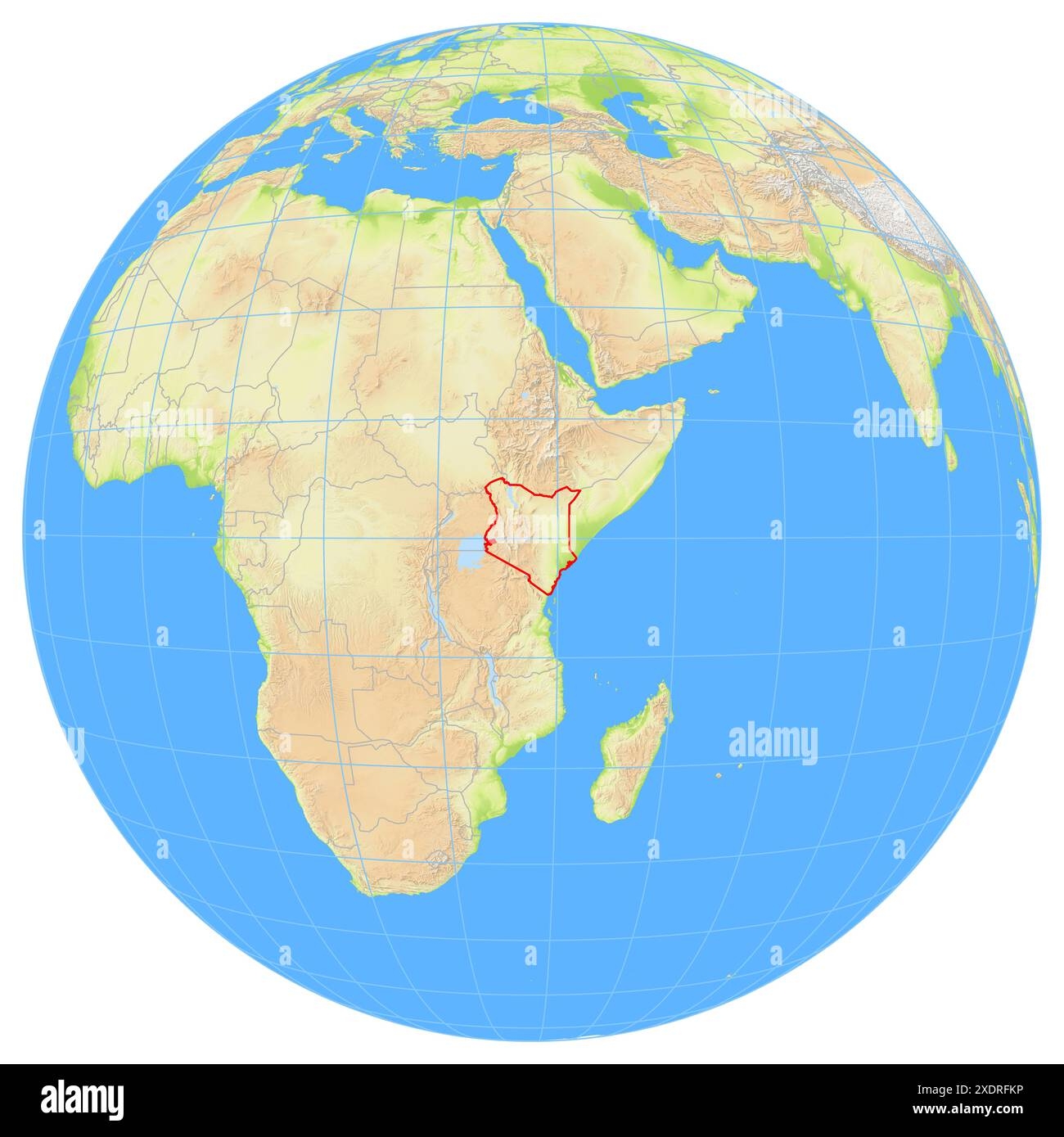 Africa Map Kenya Highlighted Cut Out Stock Images Pictures Alamy