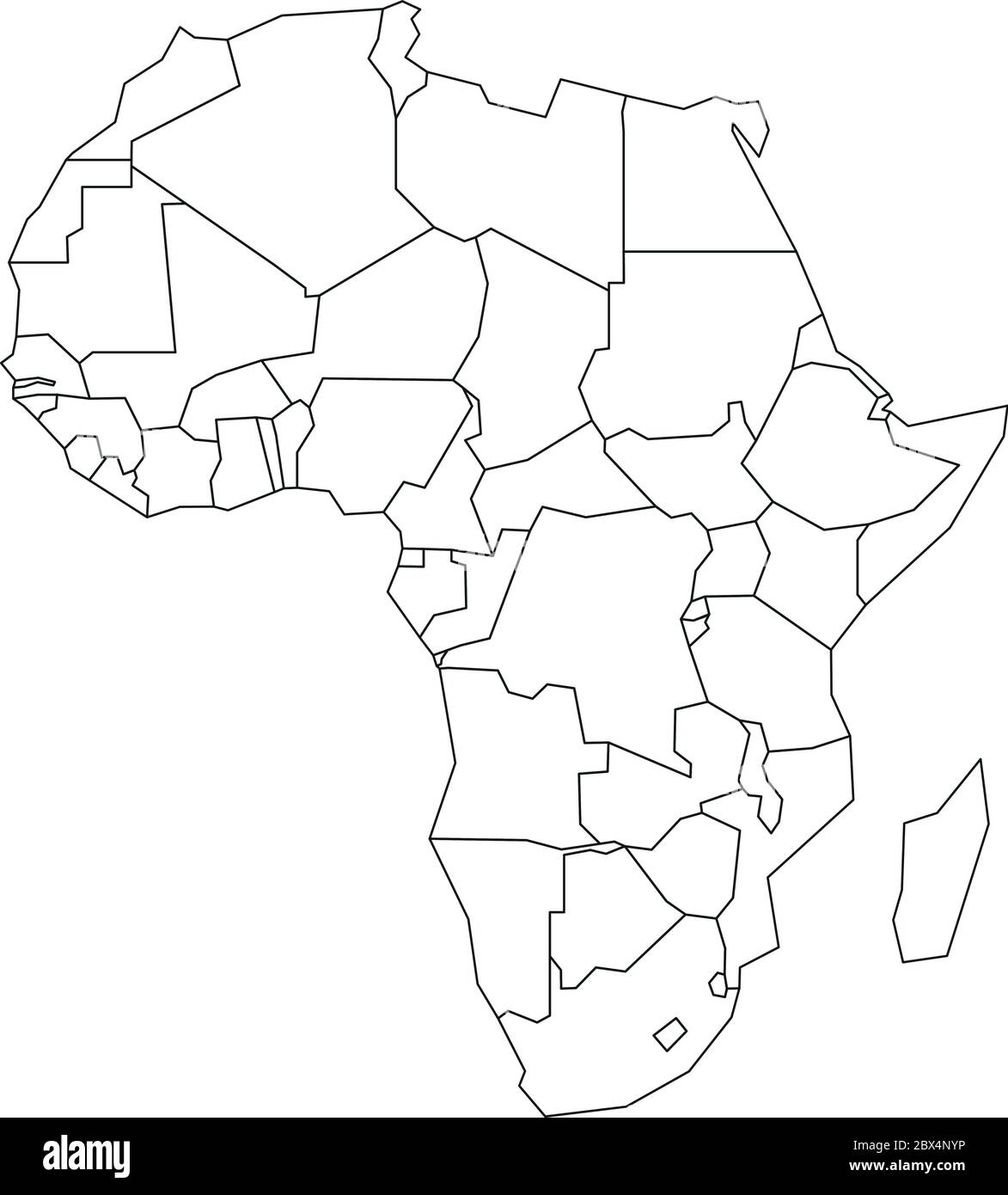 Africa Simple Outline Blank Map Stock Vector Image Art Alamy