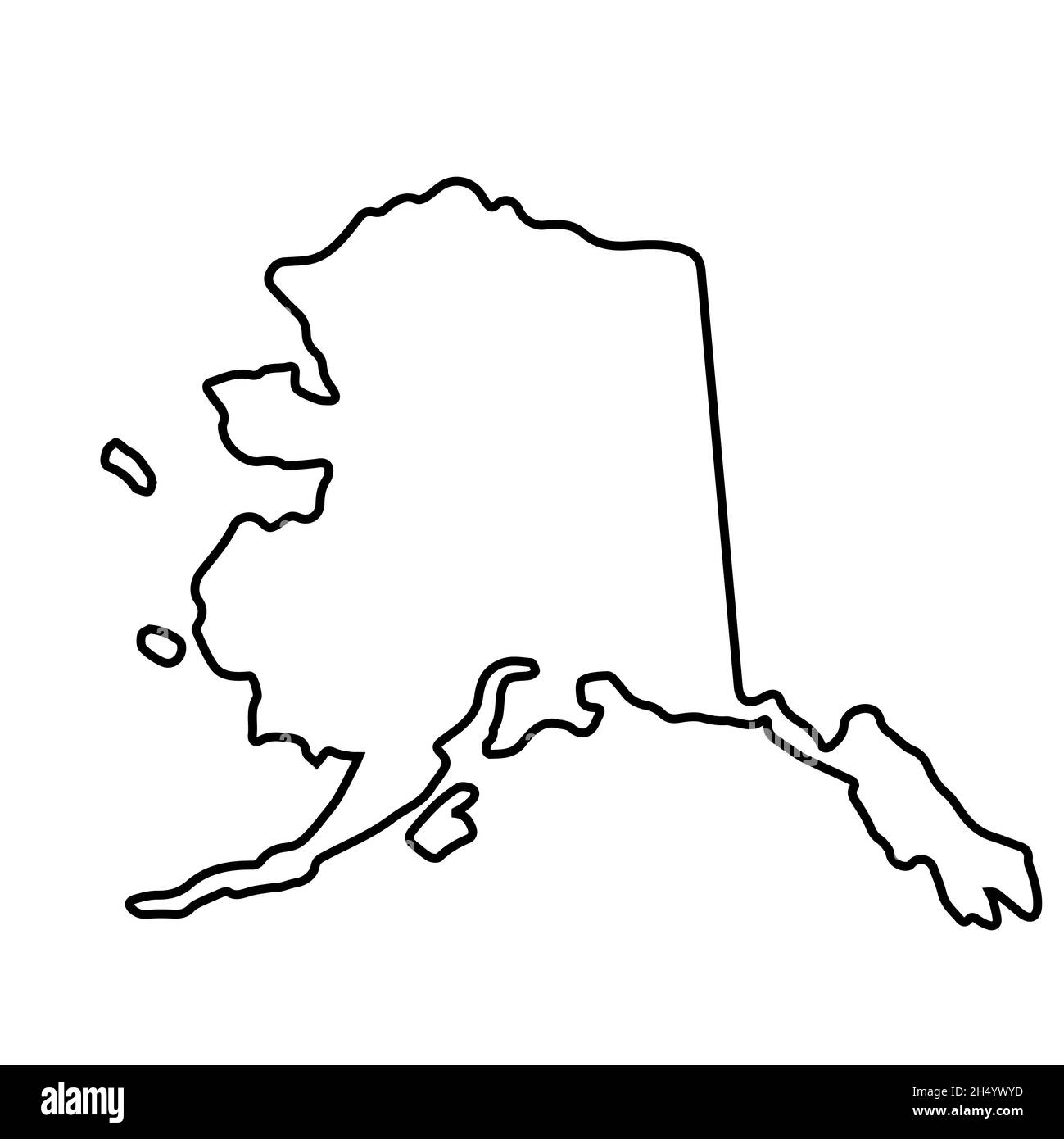 Alaska Outline Black And White Stock Photos Images Alamy