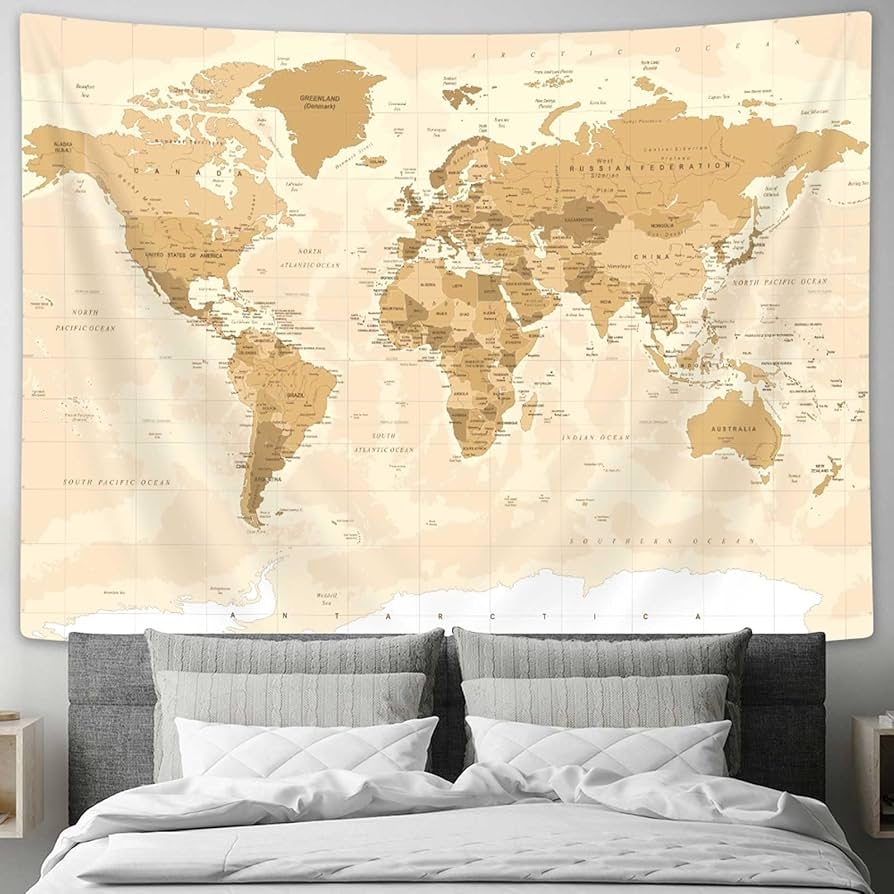 Amazon Drgilau Old World Map Tapestry Wall Hanging Vintage Asia Europe South City Topography America Africa Japan Wall Decor Tapestries Map Of World Wall Art For Bedroom Living Room Home Office 