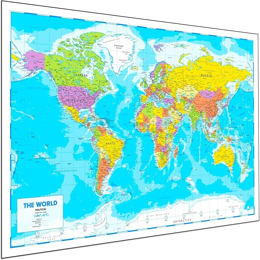 Amazon Hambli World Map For Wall 37 X 26 Large Map Of The World Poster World Map Wall Art For Classroom Kids Travel Office Products