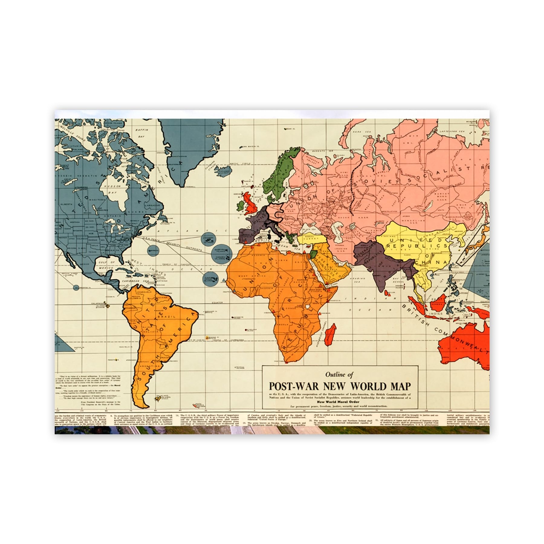 Amazon Map Antique Gomberg 1942 Post War New World Order Replica Poster Print Posters Prints