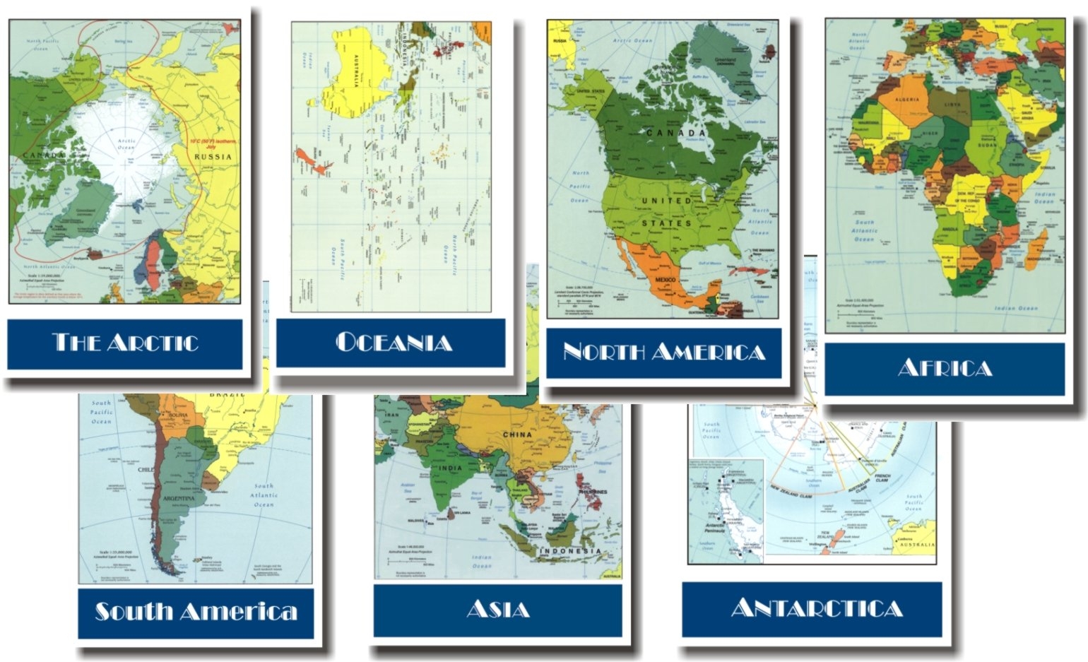 Amazon Map Of The Continents 7 Poster Set Prints Posters Prints