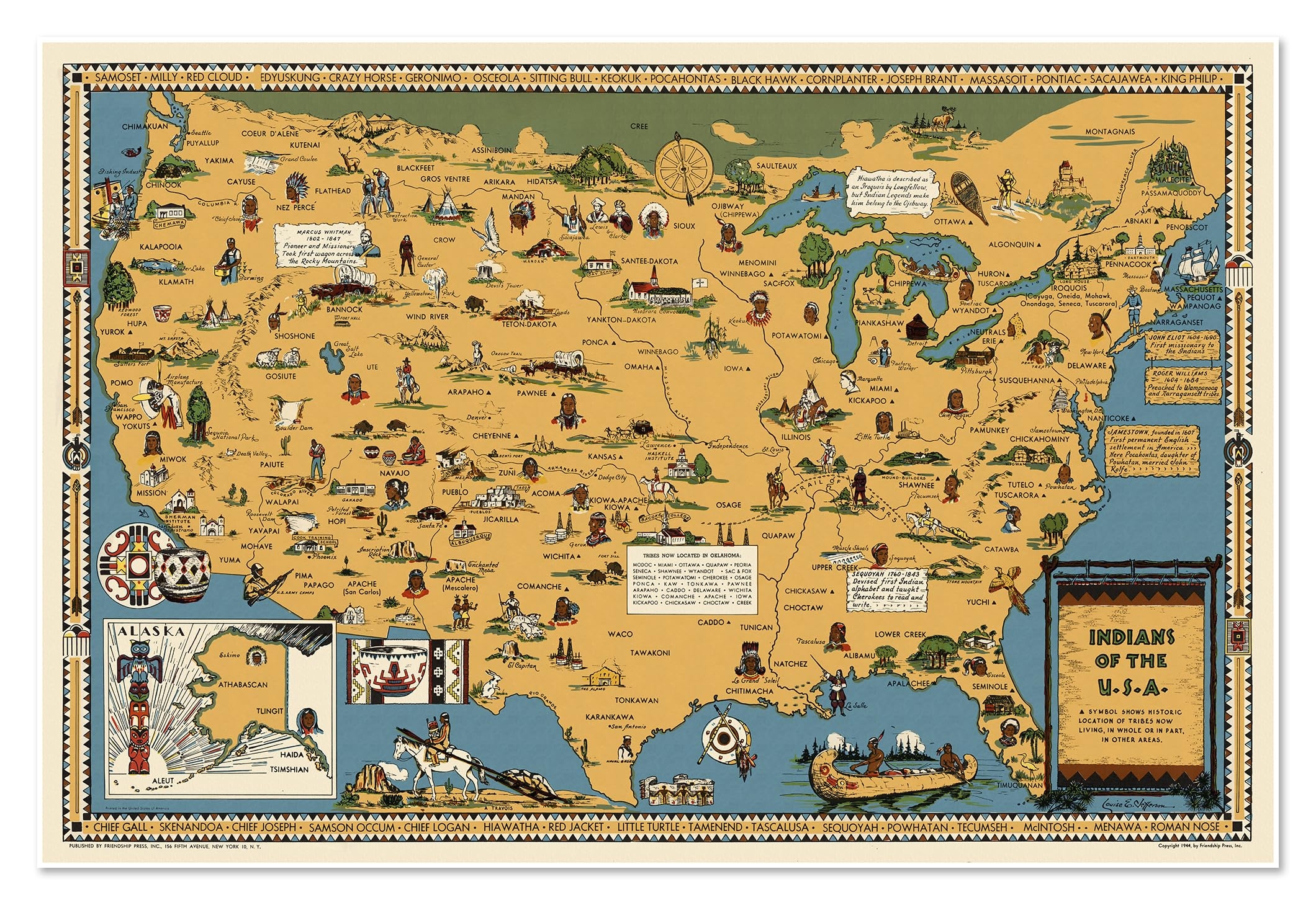 Amazon Native American Indian Tribes In The US Pictorial Map Poster Vintage Decor Wall Art Distribution Of Indian People In America Gift For Men Women Kids Teens And