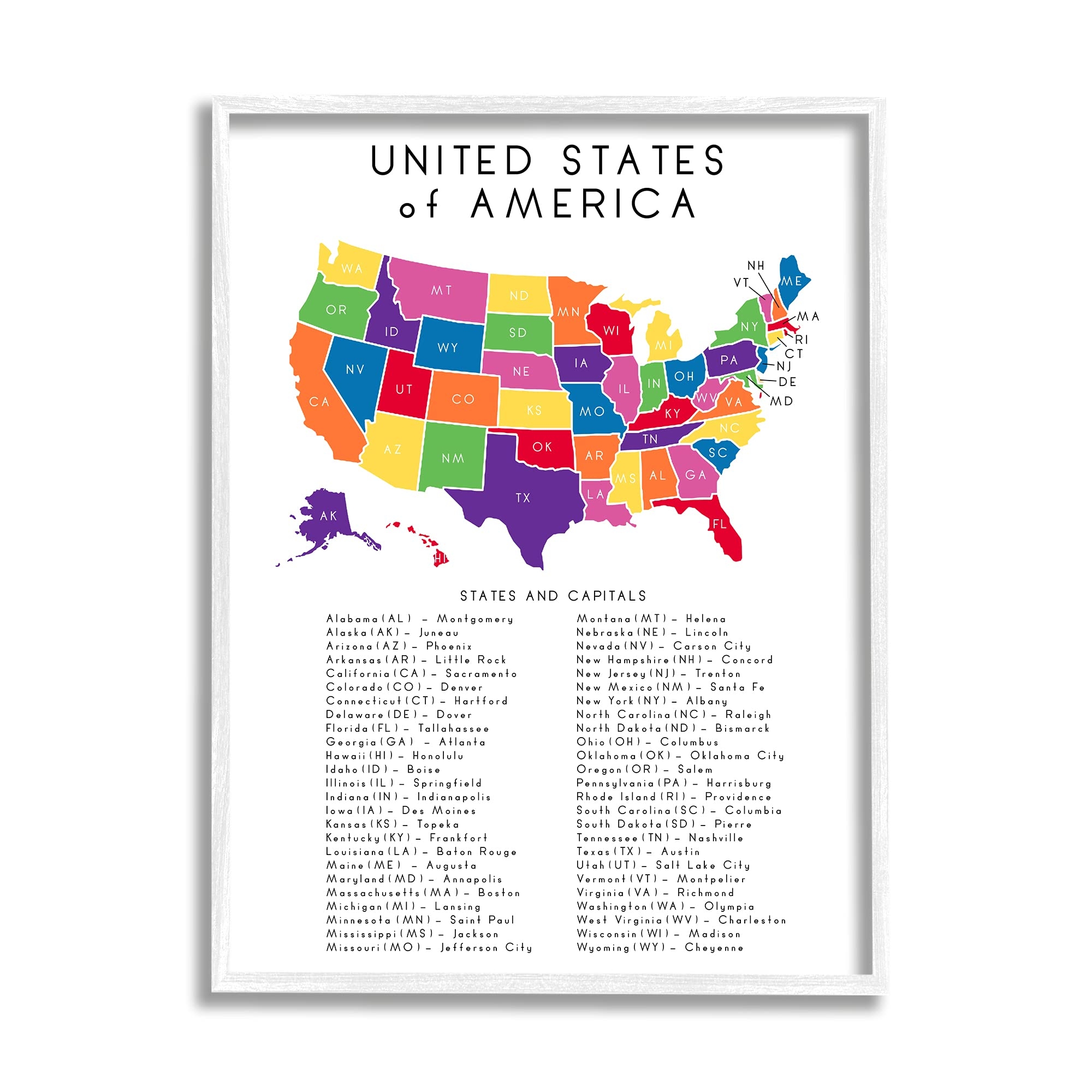 Amazon Stupell Industries USA Map State Abbreviations And Capitals Playful Tones Baby
