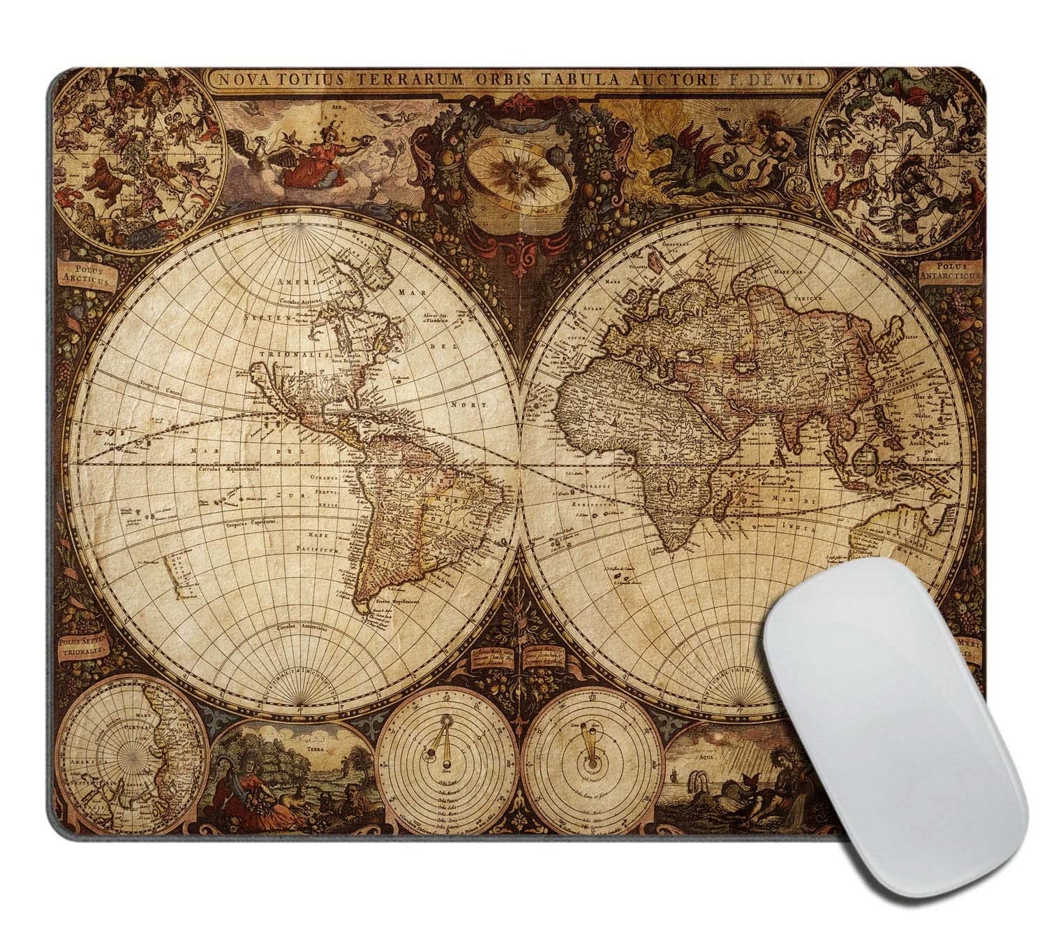 Amazon World Map Mouse Pad Old World Map Drawn In 1720s Nostalgic Style Art Historical Atlas Vintage Design Rectangular Mouse Pad Non Slip Rubber MousePads For Office Home Laptop 9 5 x7 9 x0 12 Inch Office