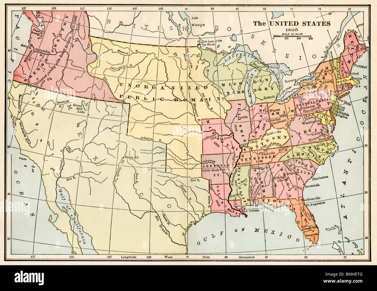 united states map 1800 united states map 1800