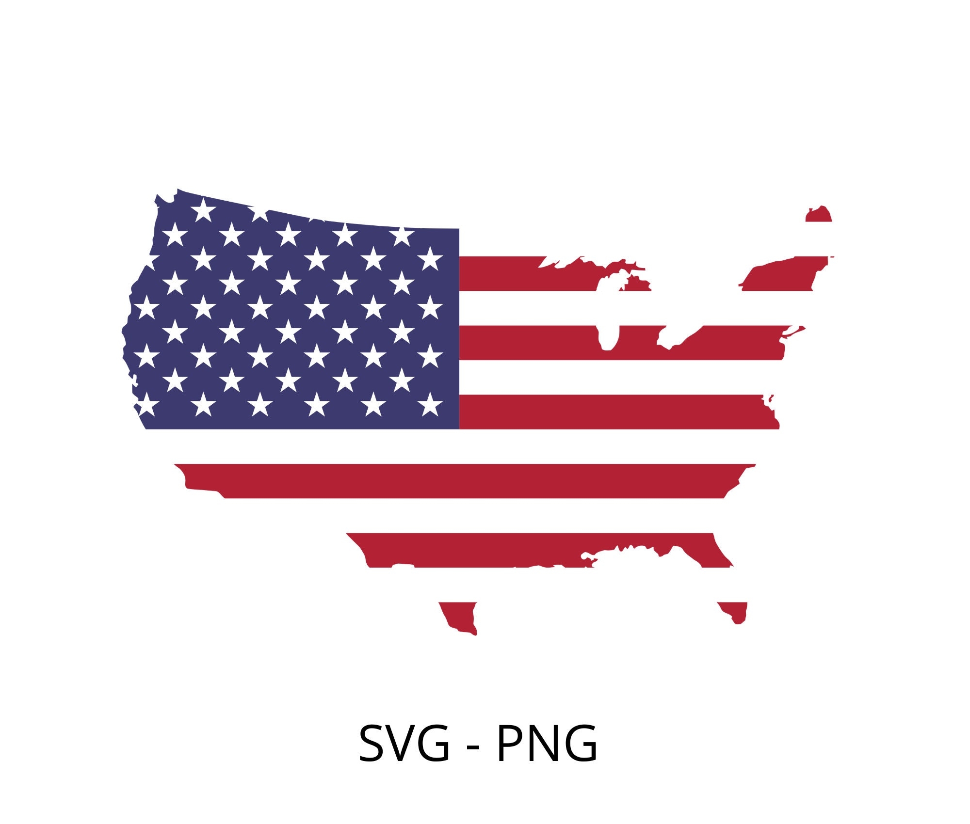 American Flag Map Svg Png Downloadable Files United States Flag Map Etsy