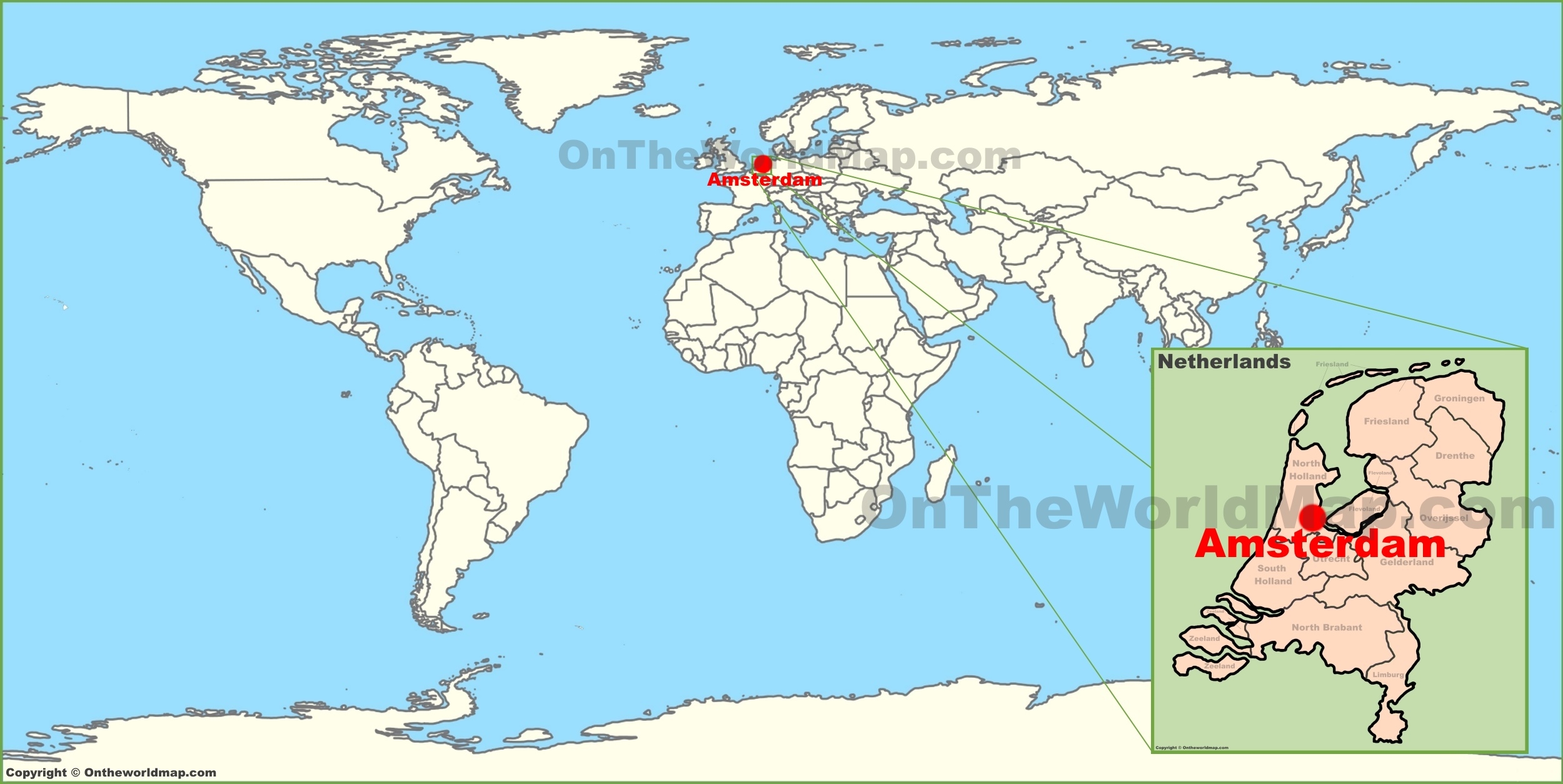 Amsterdam On The World Map Ontheworldmap