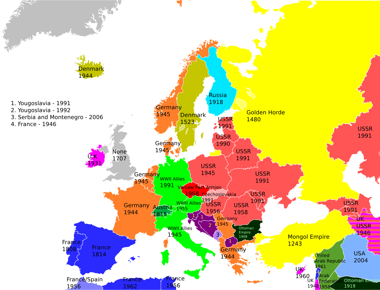 An Awesome Map Of The Last Time Each European Country Was Occupied Vox