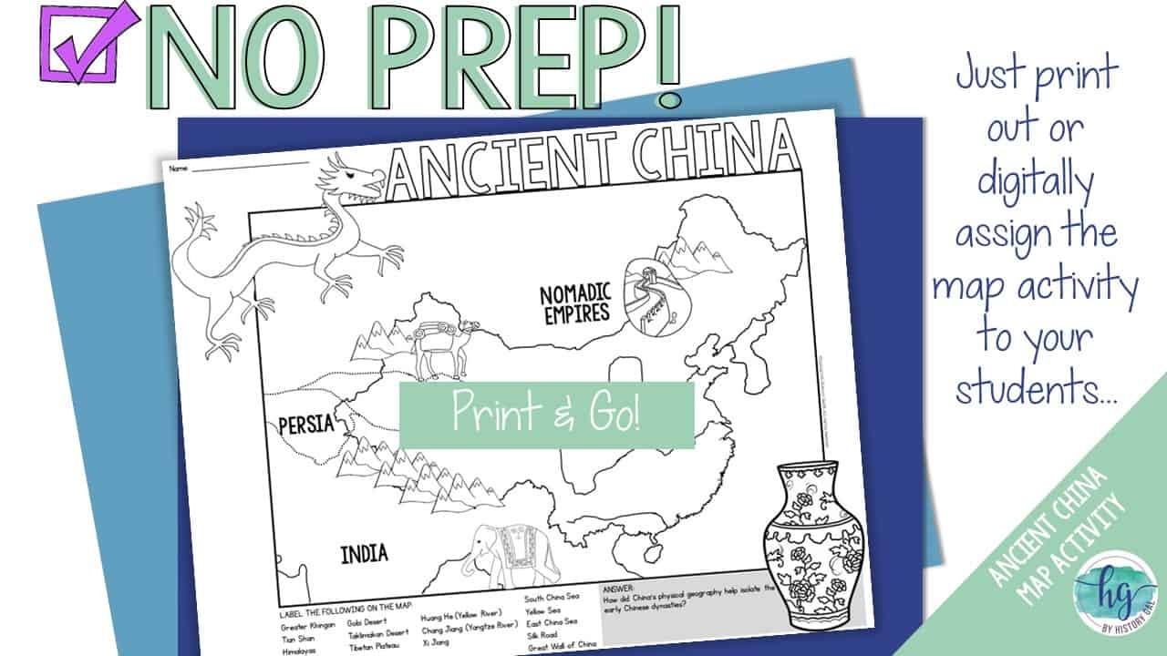 ancient china blank map