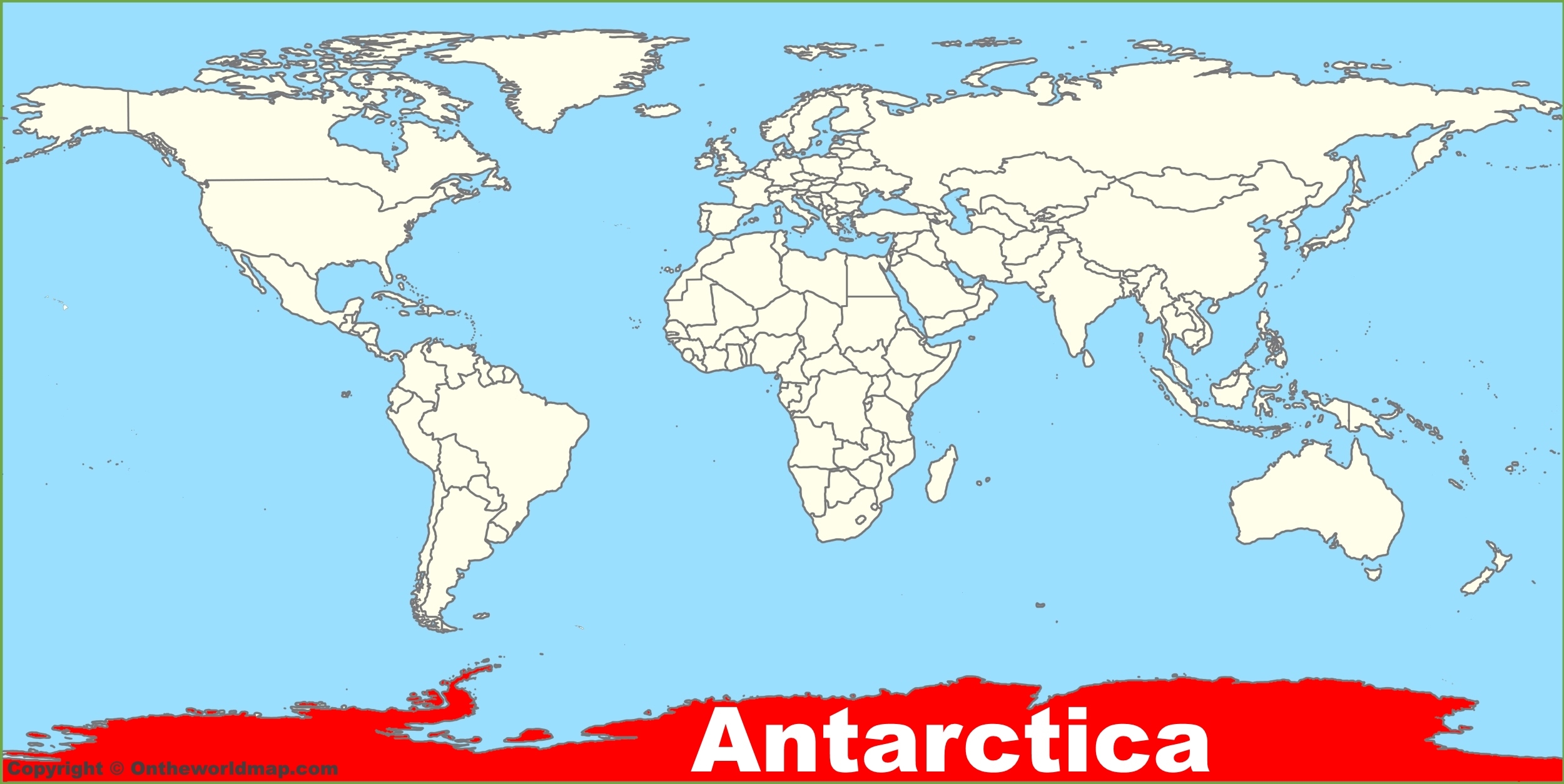 Antarctica Location On The World Map Ontheworldmap Antarctica Location On The World Map Ontheworldmap