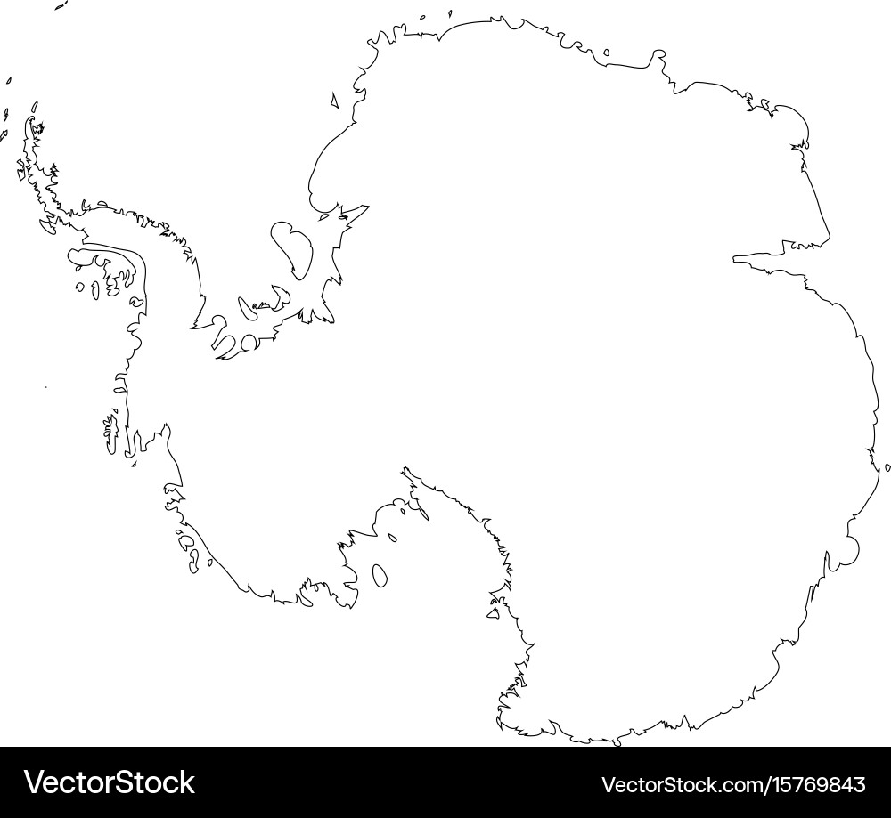 Antarctica Map Black Outline Royalty Free Vector VectorStock