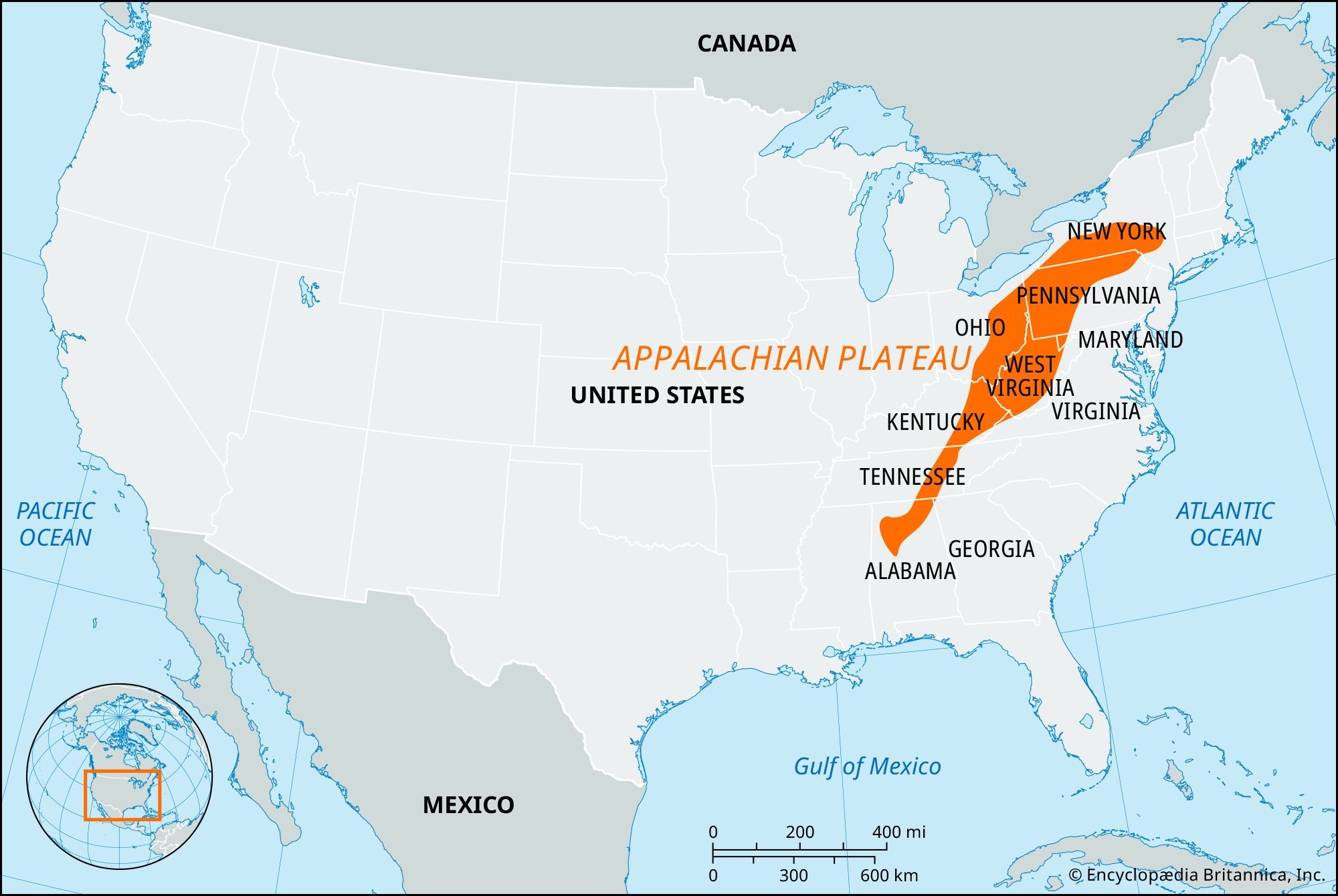 Appalachian Plateau Map Location Facts Britannica