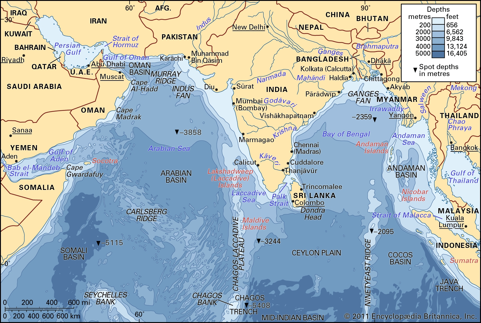 arabian sea on world map