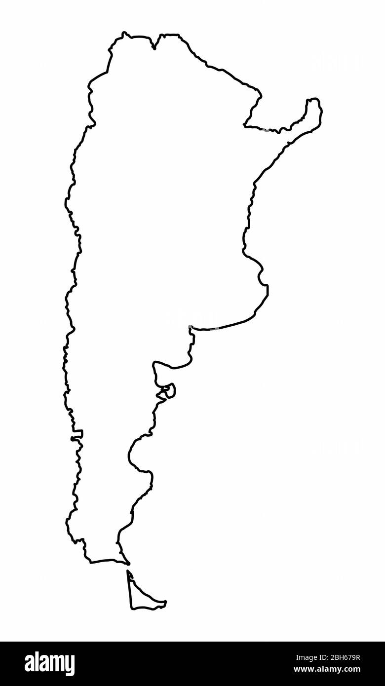 Argentina Outline Map Isolated On White Background Stock Vector Image Art Alamy