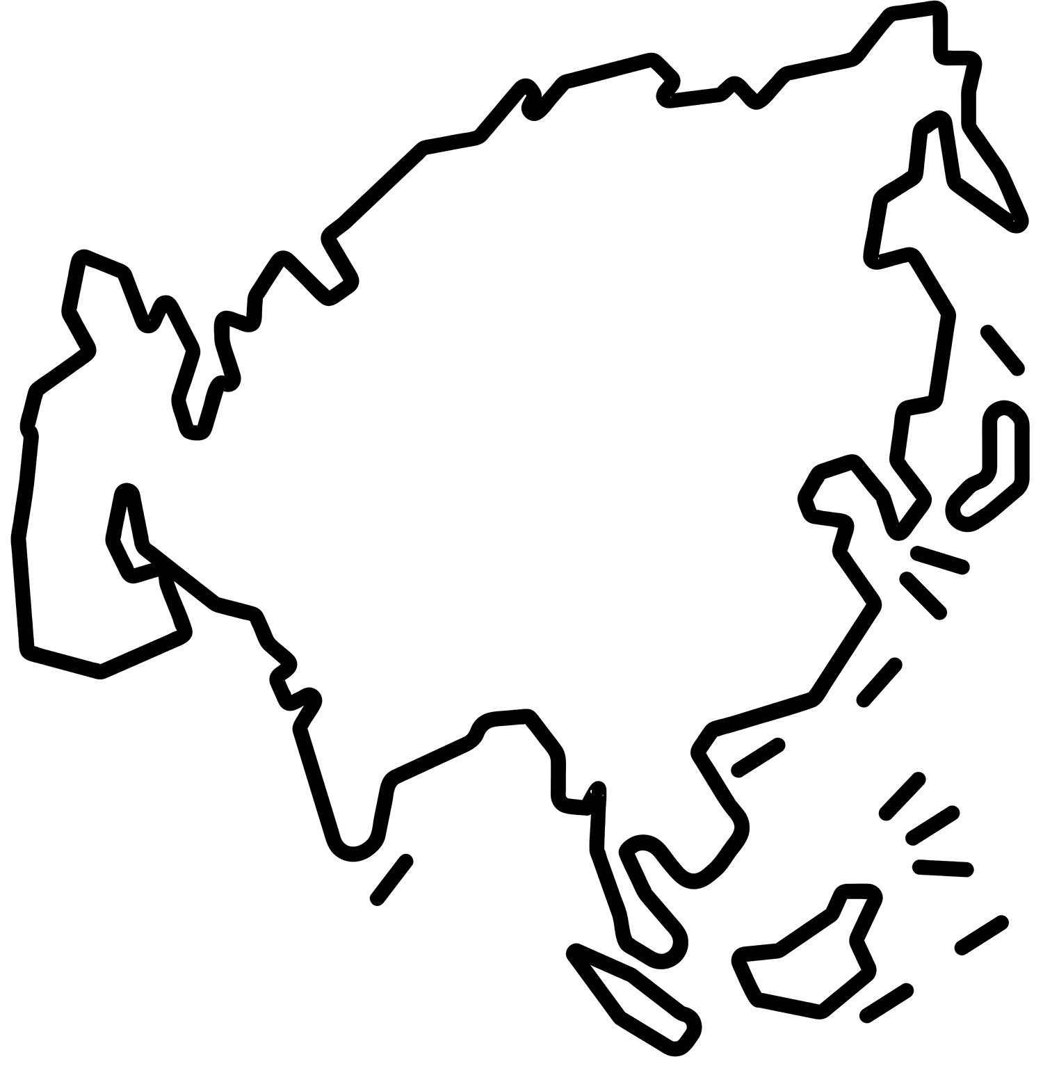 Asia Continent Map Coloring Page Free Printable