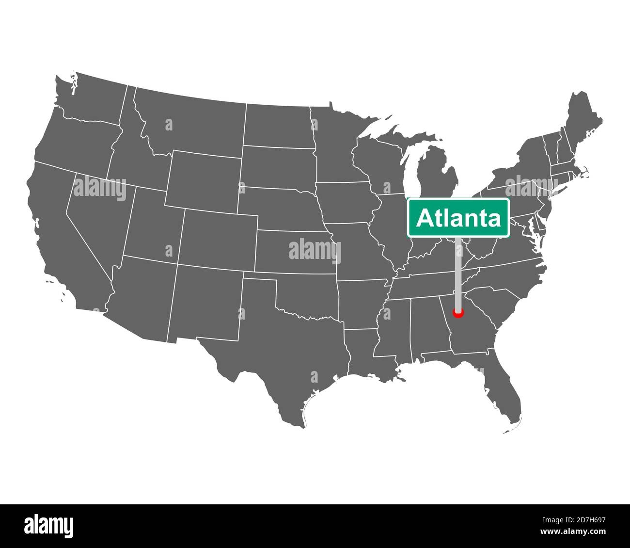 Atlanta City Limit Sign And Map Of USA Stock Photo Alamy
