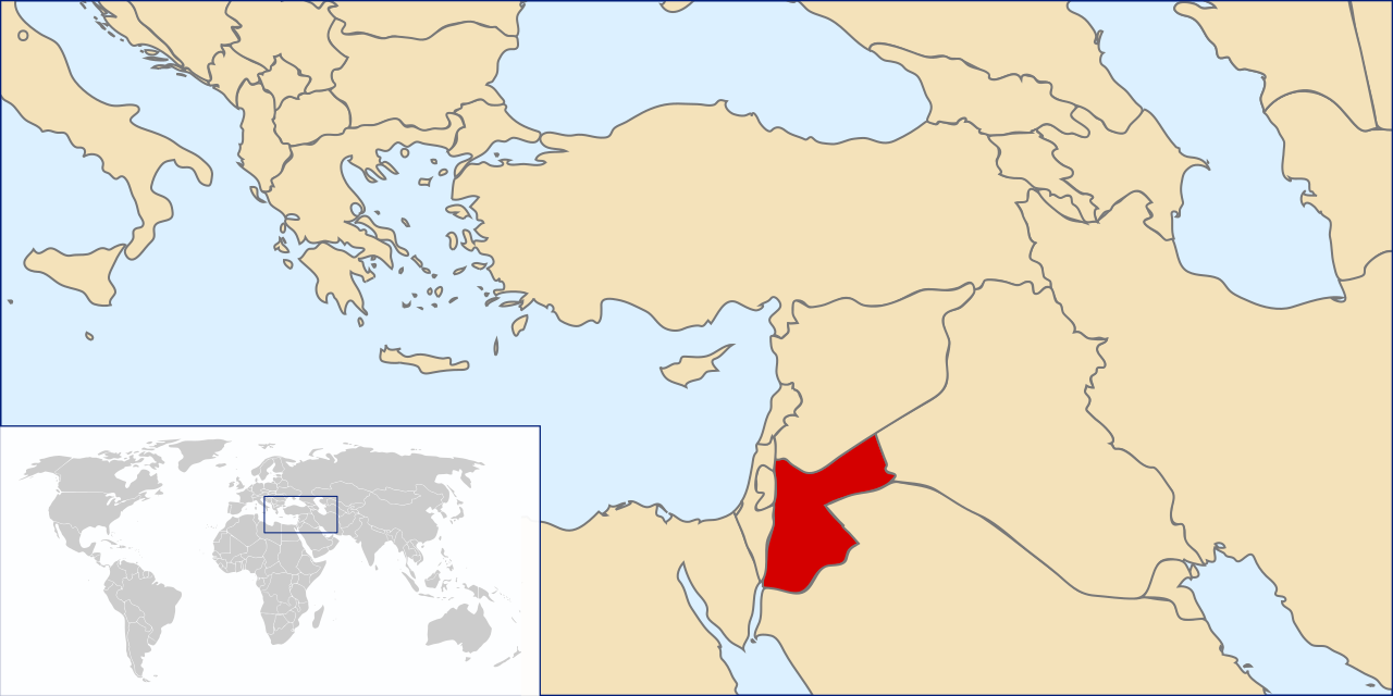 jordan on the world map