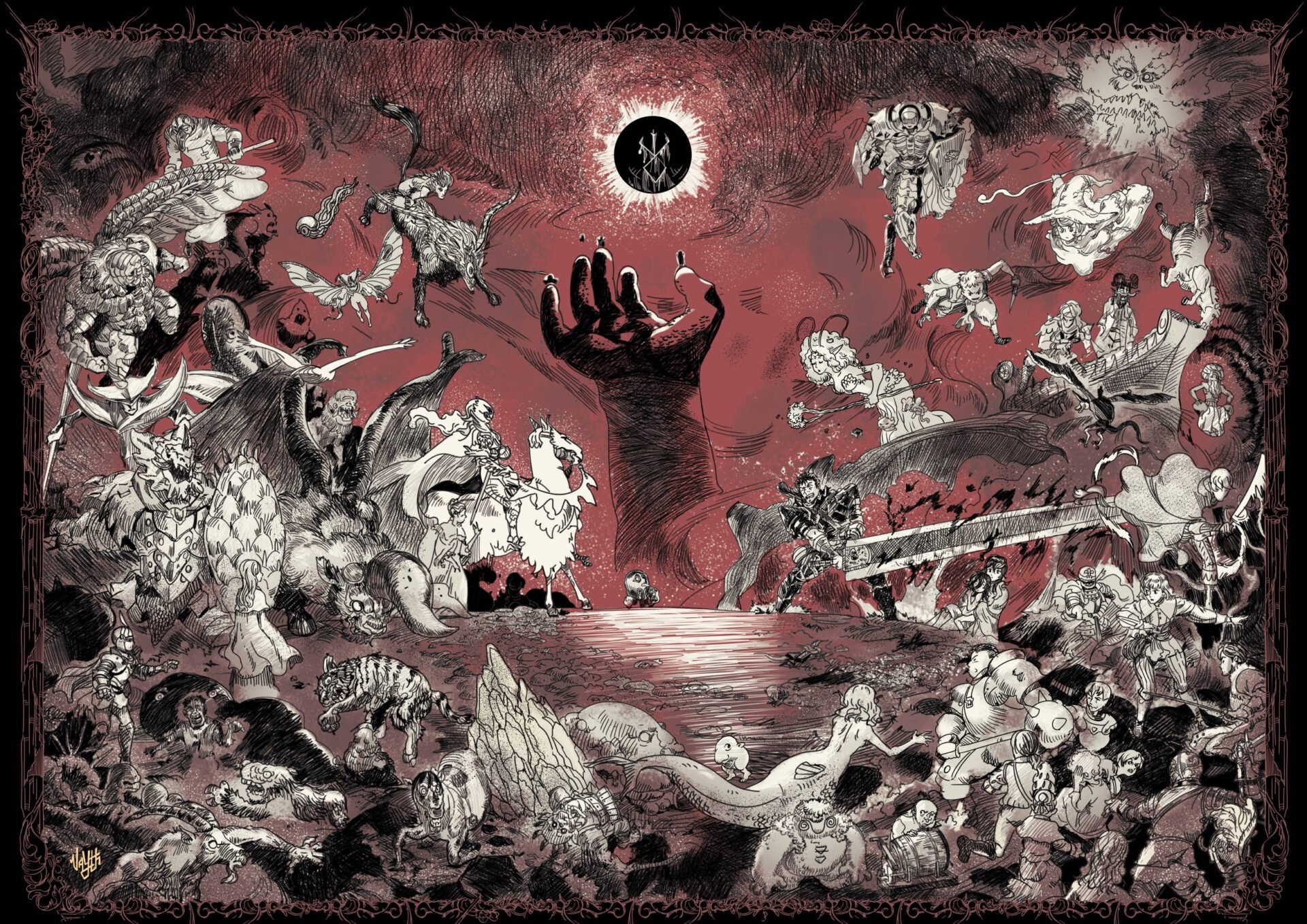 Berserk Giant Worldmap Gaming Mousepad 70x40cm Studio Nayth