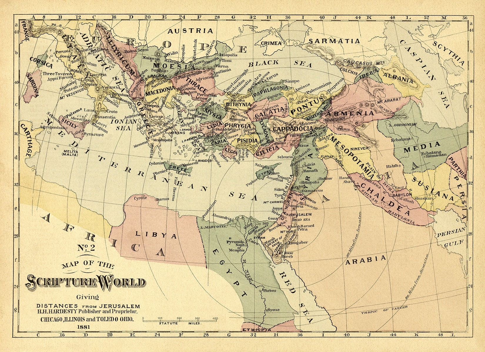 Biblical World Map Print 19th Century Cartography Decor Etsy New Zealand Biblical World Map Print 19th Century Cartography Decor Etsy New Zealand