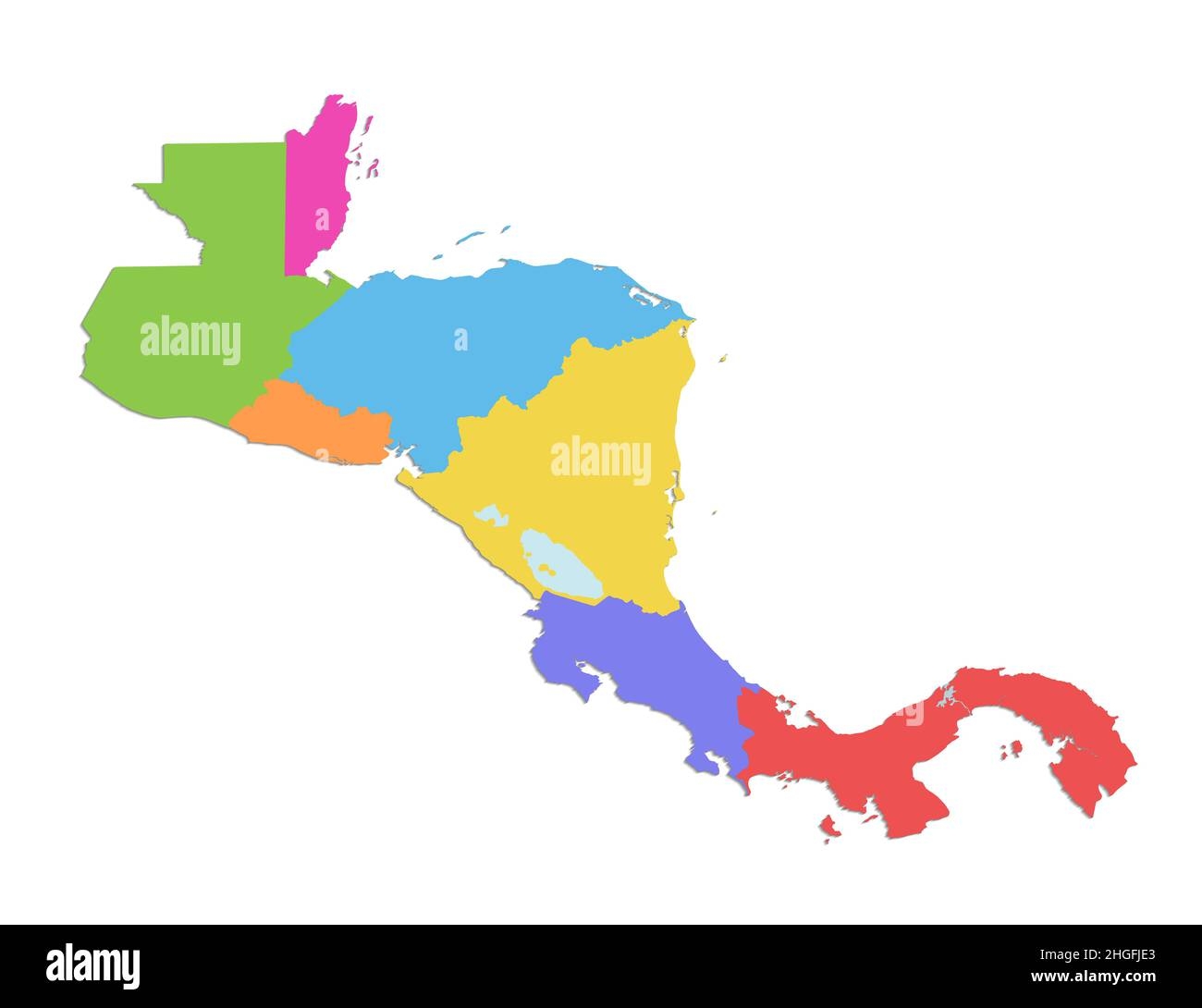 Blank Colorful Central America Map Hi res Stock Photography And Images Alamy