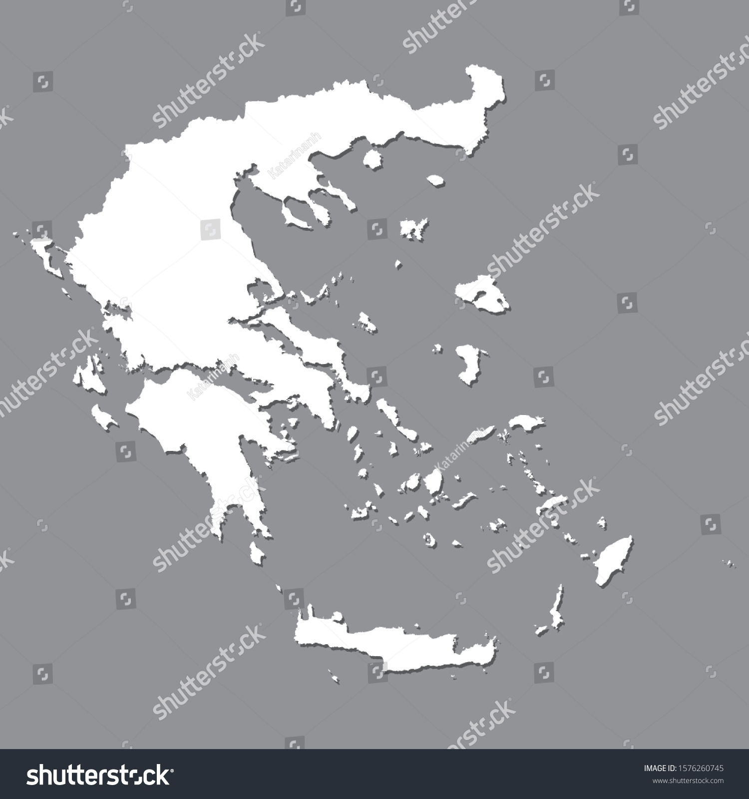 Blank Map Greece High Quality Map Stock Vector Royalty Free 1576260745 Shutterstock
