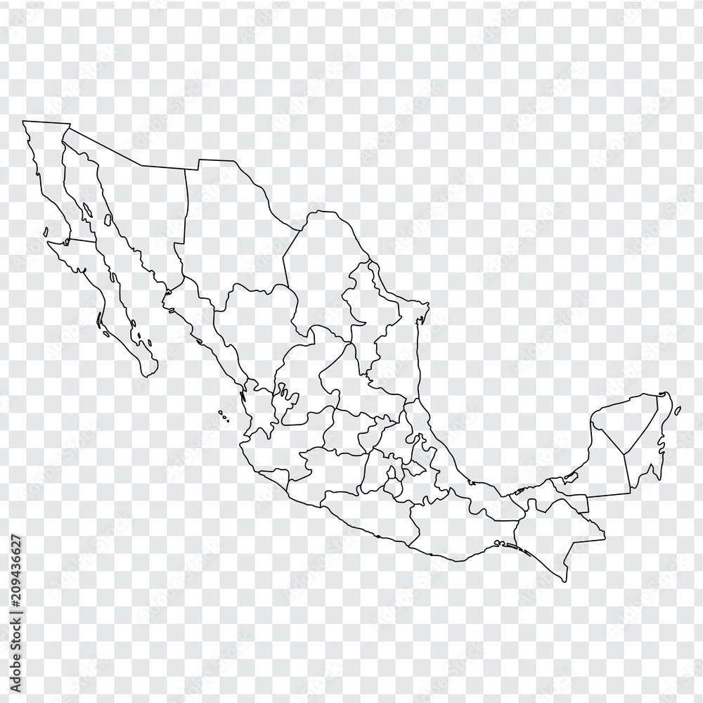 Blank Map Mexico Map Of Mexico With The Provinces High Quality Map Of Mexico On Transparent Background Stock Vector Vector Illustration EPS10 Stock Vector Adobe Stock Blank Map Mexico Map Of Mexico With The Provinces High Quality Map Of Mexico On Transparent Background Stock Vector Vector Illustration EPS10 Stock Vector Adobe Stock