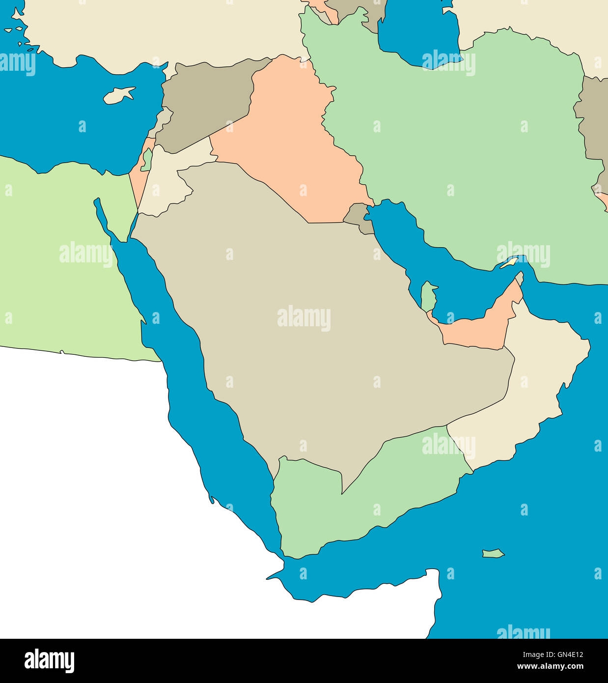 map of the middle east blank