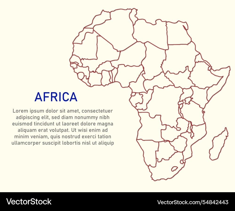 Blank Map Of Africa Printable Outline Royalty Free Vector VectorStock