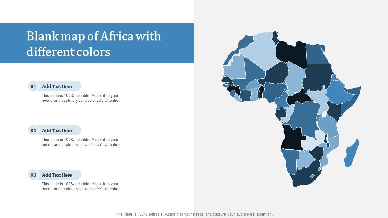 Blank Map Of Africa With Different Colors PPT Presentation