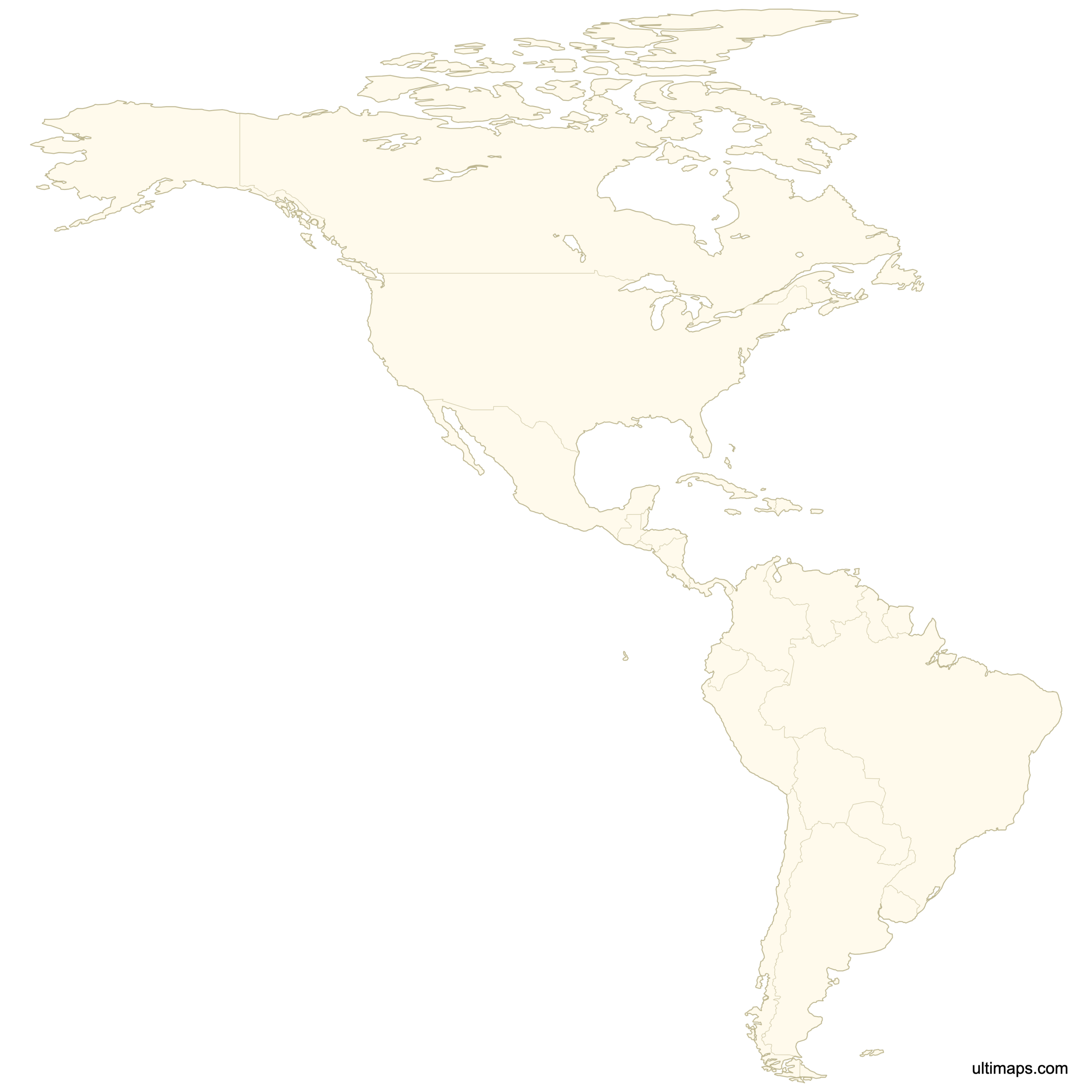 Blank Map Of Americas Free Download Ultimaps