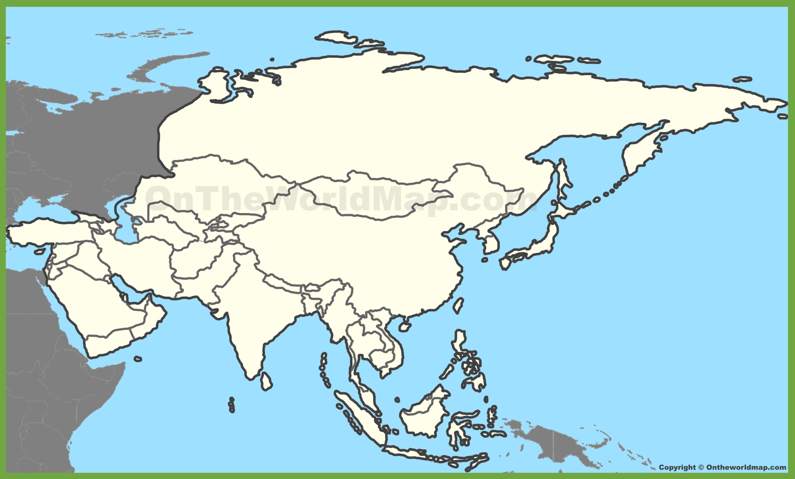 asian blank map