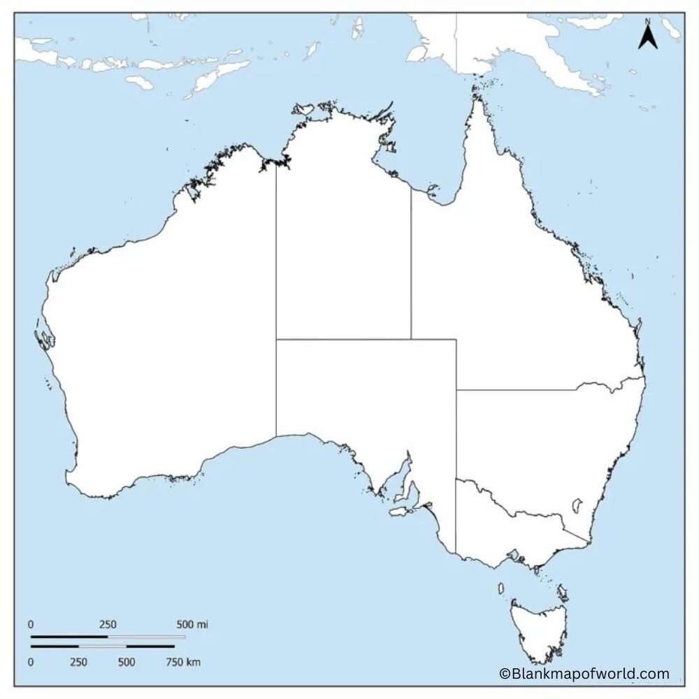 australian map blank